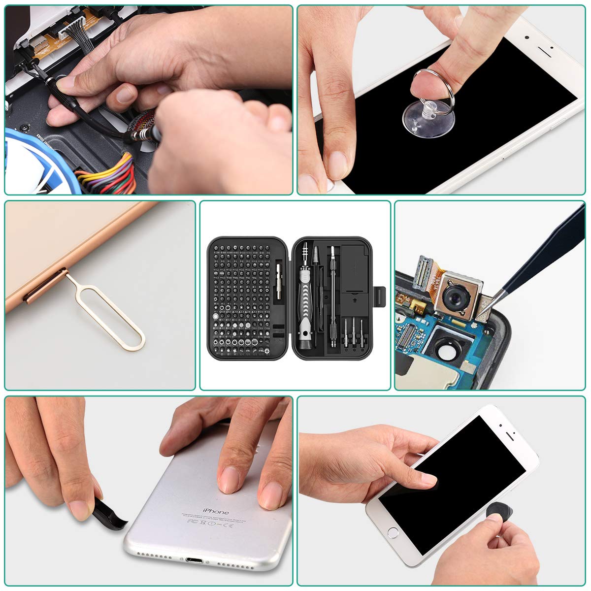 ORIA Precision Screwdriver Set, 130 in 1 Magnetic Screwdriver Kit with 120 Screwdriver Bits(117 PCS 28mm, 3 PCS 35mm), R