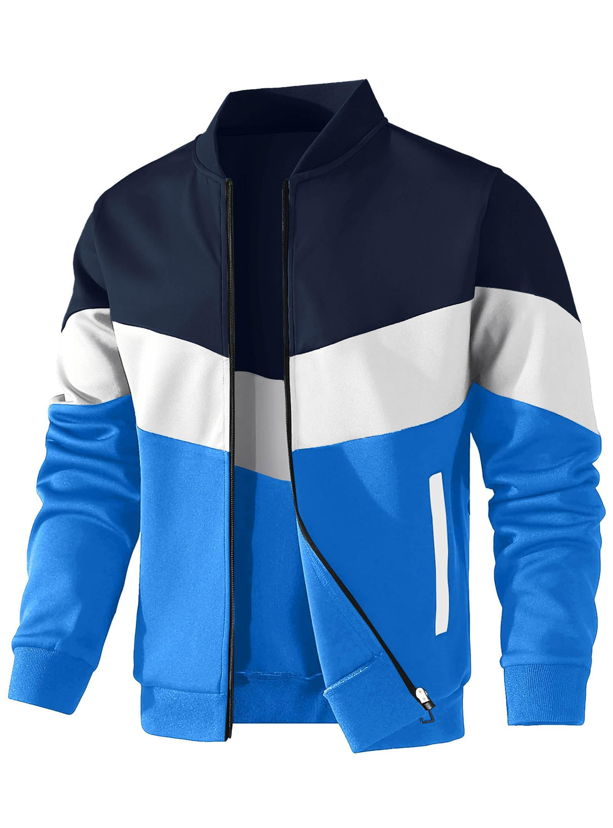 Mens Lightweight Jacket Casual Bomber Jacket Color Block - HYPESTFIT Official Imagery - 5