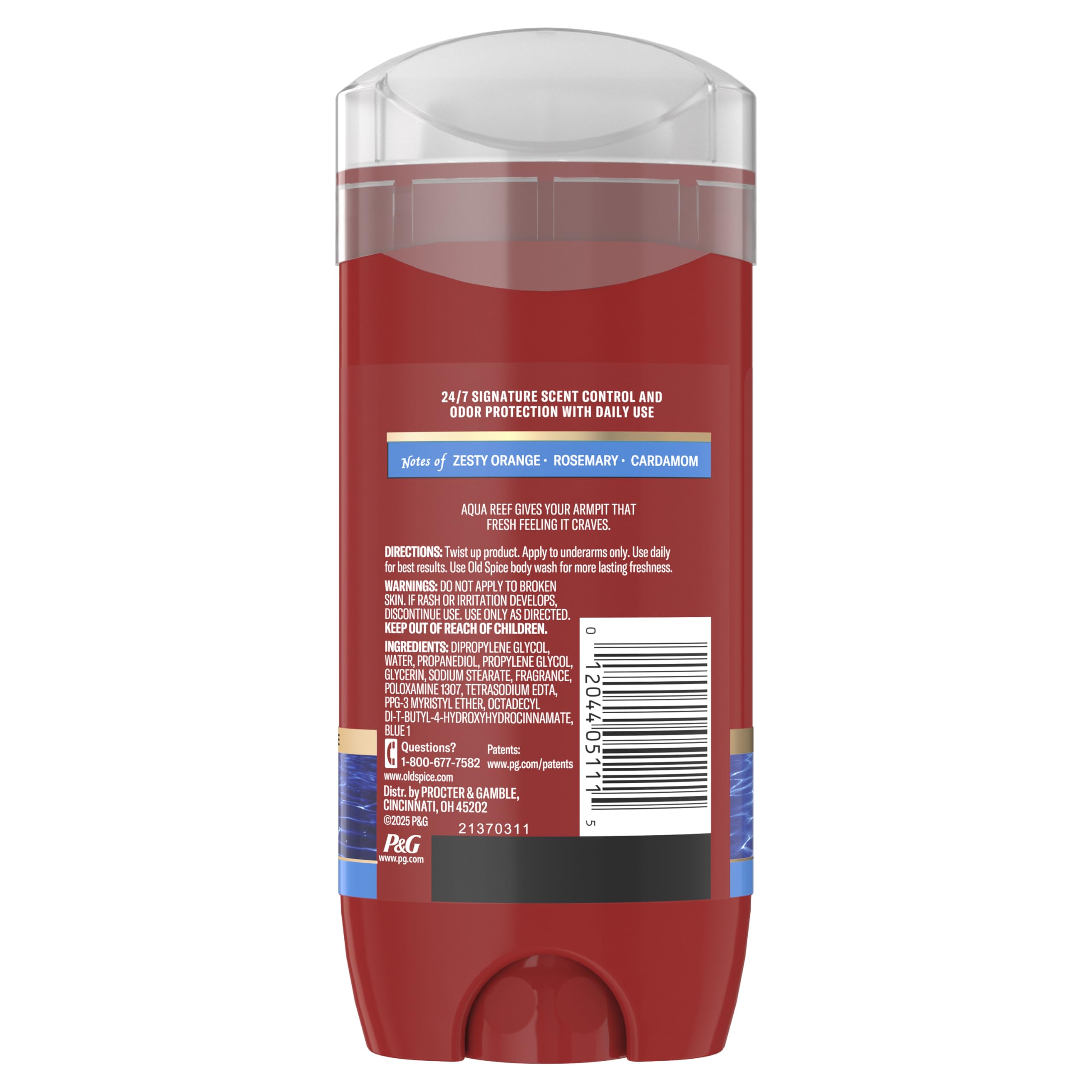 Old Spice Aluminum Free Deodorant for Men, 24/7 Odor Protection, 24/7 Freshness & Lasting Scent, Aqua Reef with Cypress Scent, 3.8 oz (Pack of 3)