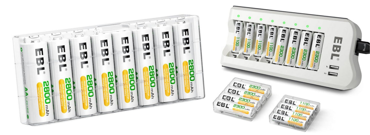 EBL Independent Battery Charger with 24 AA AAA Rechargeable - EBL Official Imagery - 2
