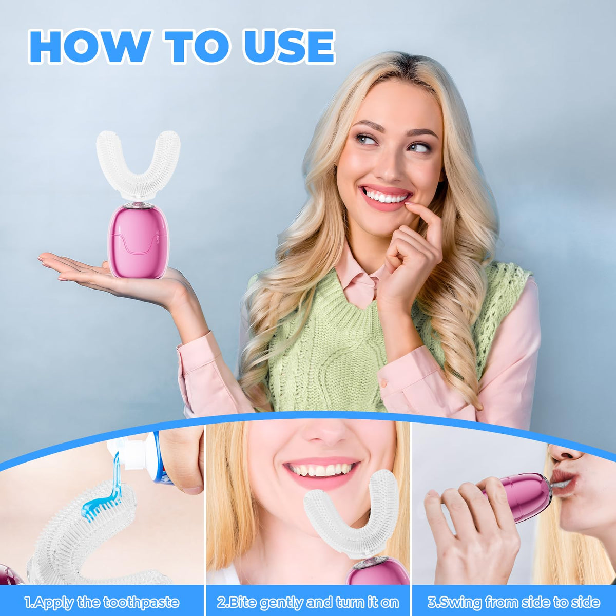 Ultrasonic U Shaped Electric Toothbrush for Adults 360 Full - LIFMHYH Official Imagery - 5