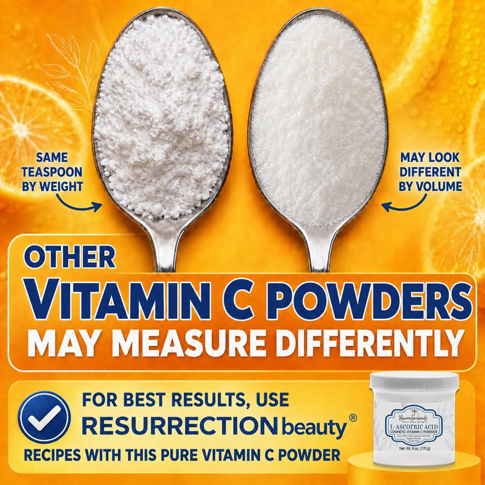 100% Pure L-Ascorbic Acid (Cosmetic Vitamin C Powder for Face) - Product Imagery