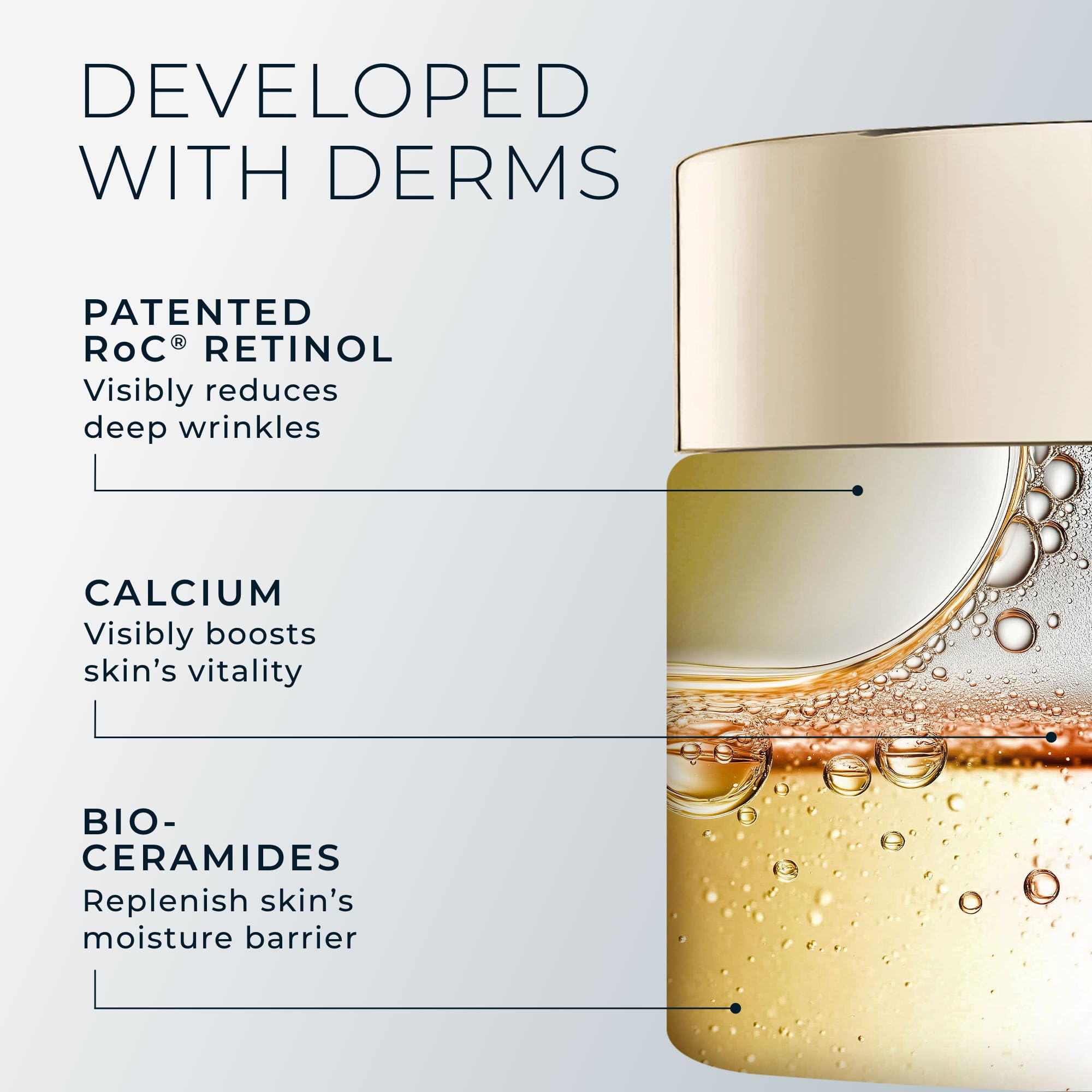 RoC Deep Wrinkle Rich Cream moisturizer in a jar, fragrance-free anti-aging firming skin moisturizer for mature skin.