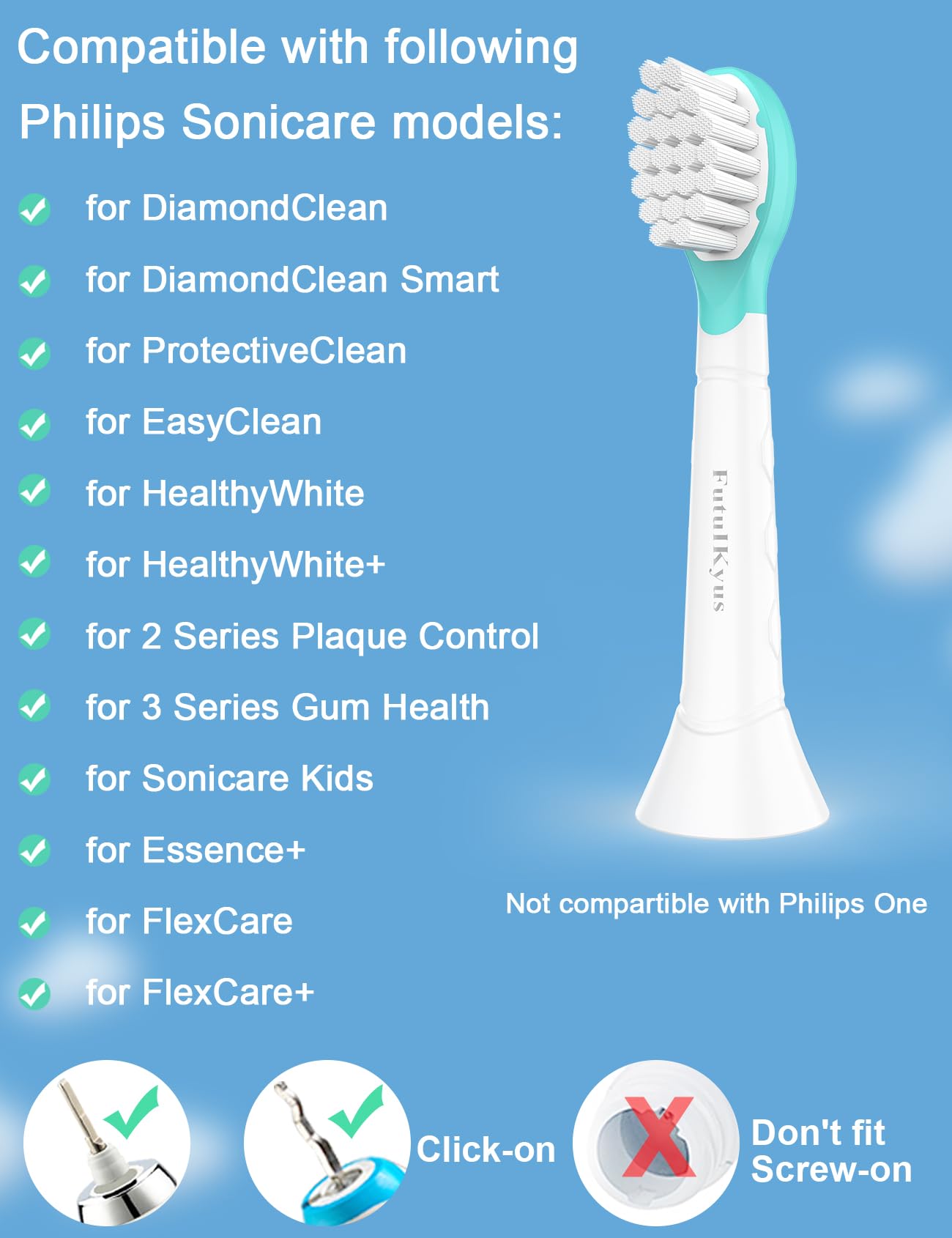 Kids Sonicare Replacement Heads Ages 3-7 | Soft 4-Pack