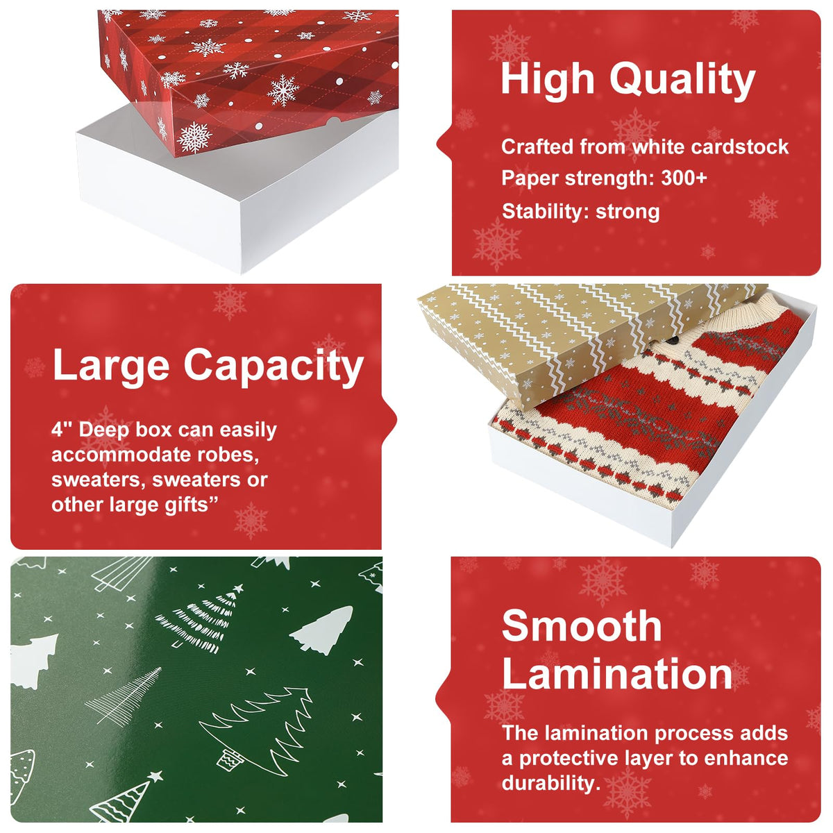 YANGTE 24 Pack Christmas Gift Boxes with Lids - YANGTE Official Imagery - 4