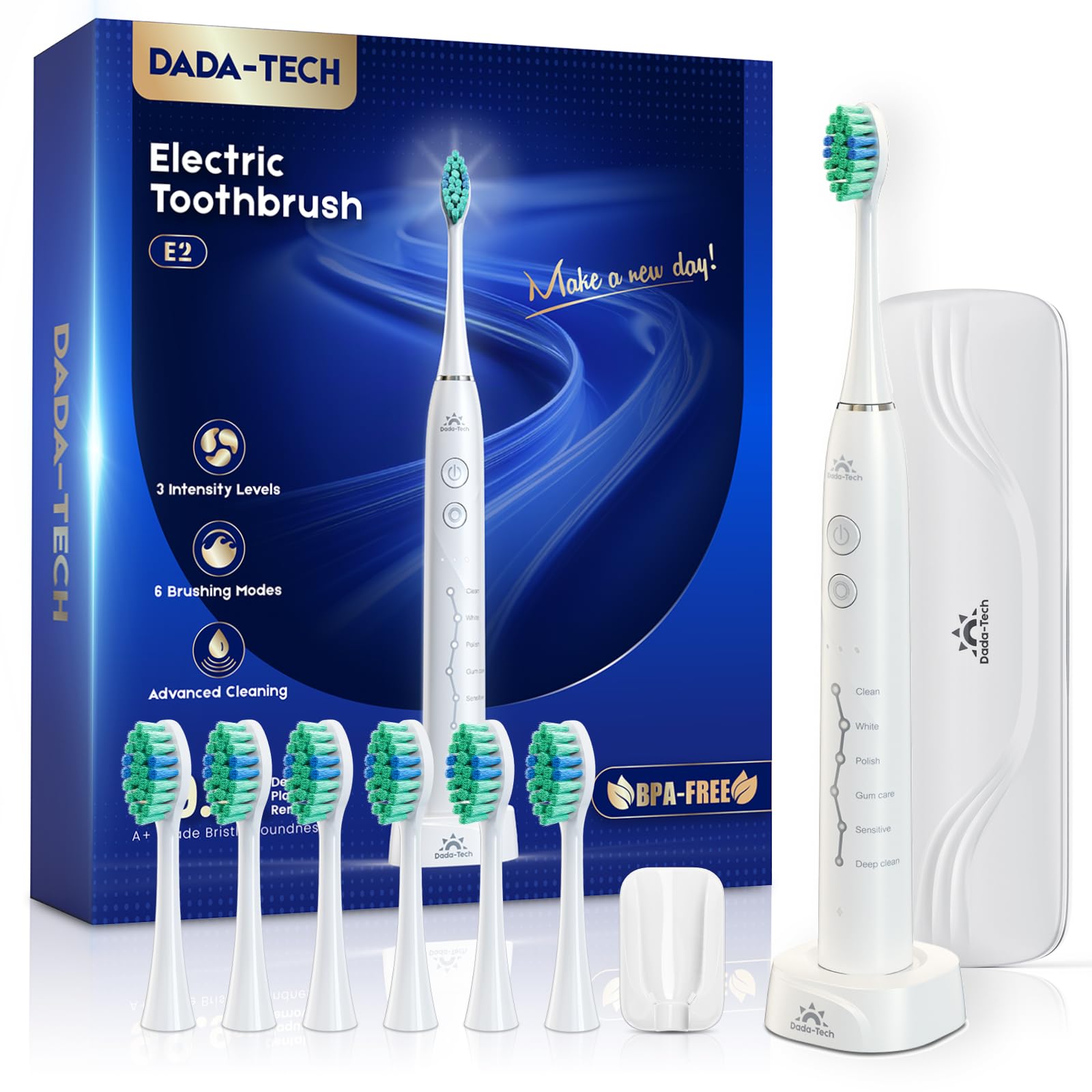 DADA-TECH Sonic Electric Toothbrush for Adults and Kids - Product Imagery