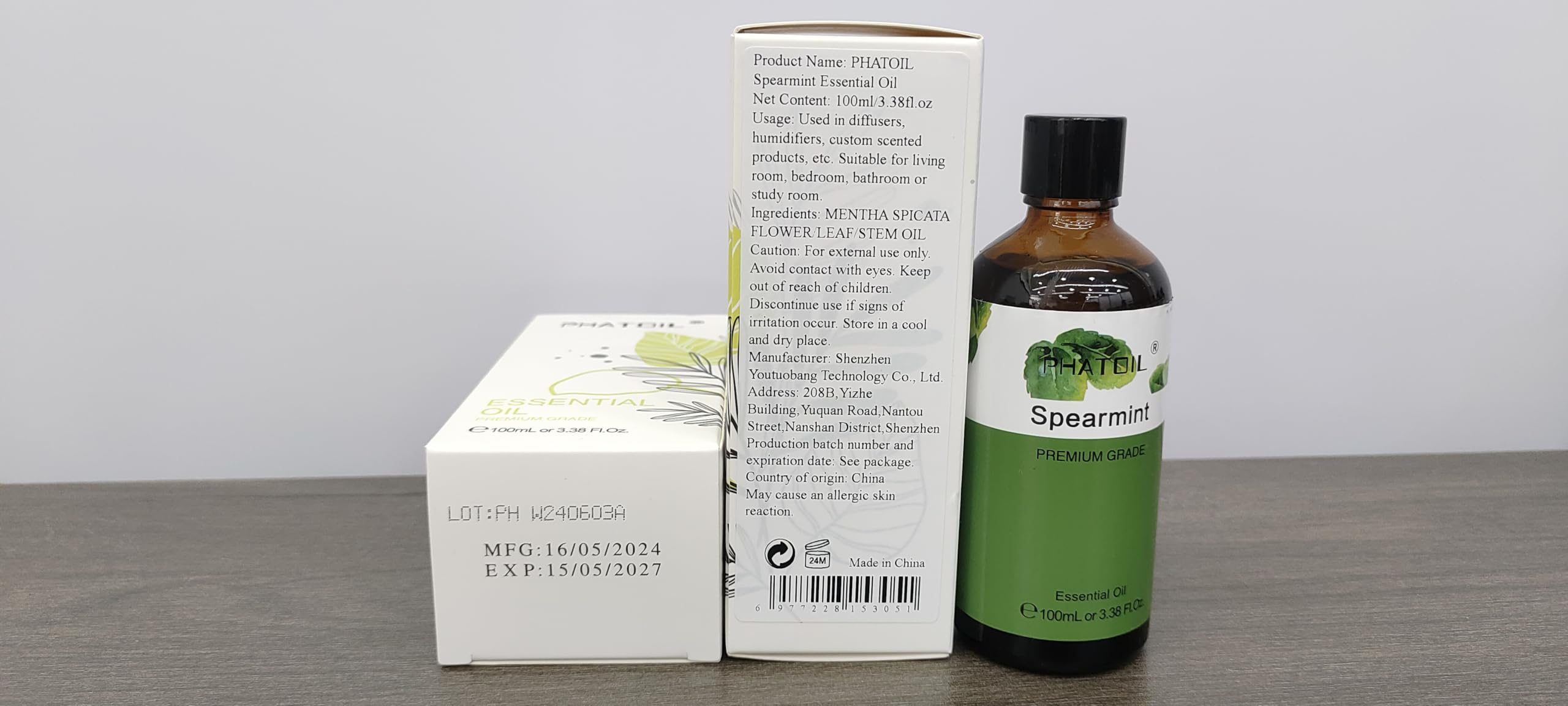 Spearmint Essential Oil for Diffuser Aromatherapy, Soap Making 3.38fl.oz