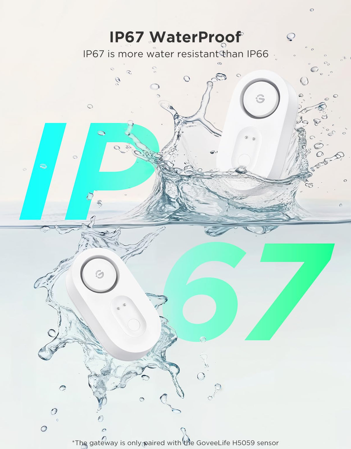 GoveeLife Upgraded Smart Water Leak Detector 1s with 1804ft Ultra-Long Range, WiFi Water Sensor with SMS/Email/APP Push 