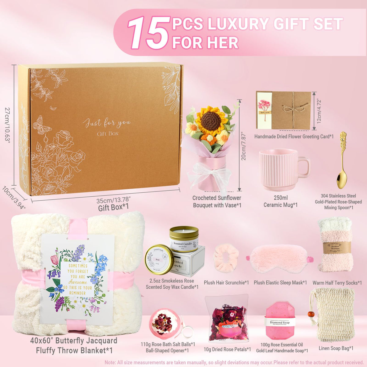 GOLDEN SMILE Self Care Gift Basket for Women - GOLDEN SMILE Official Imagery - 3