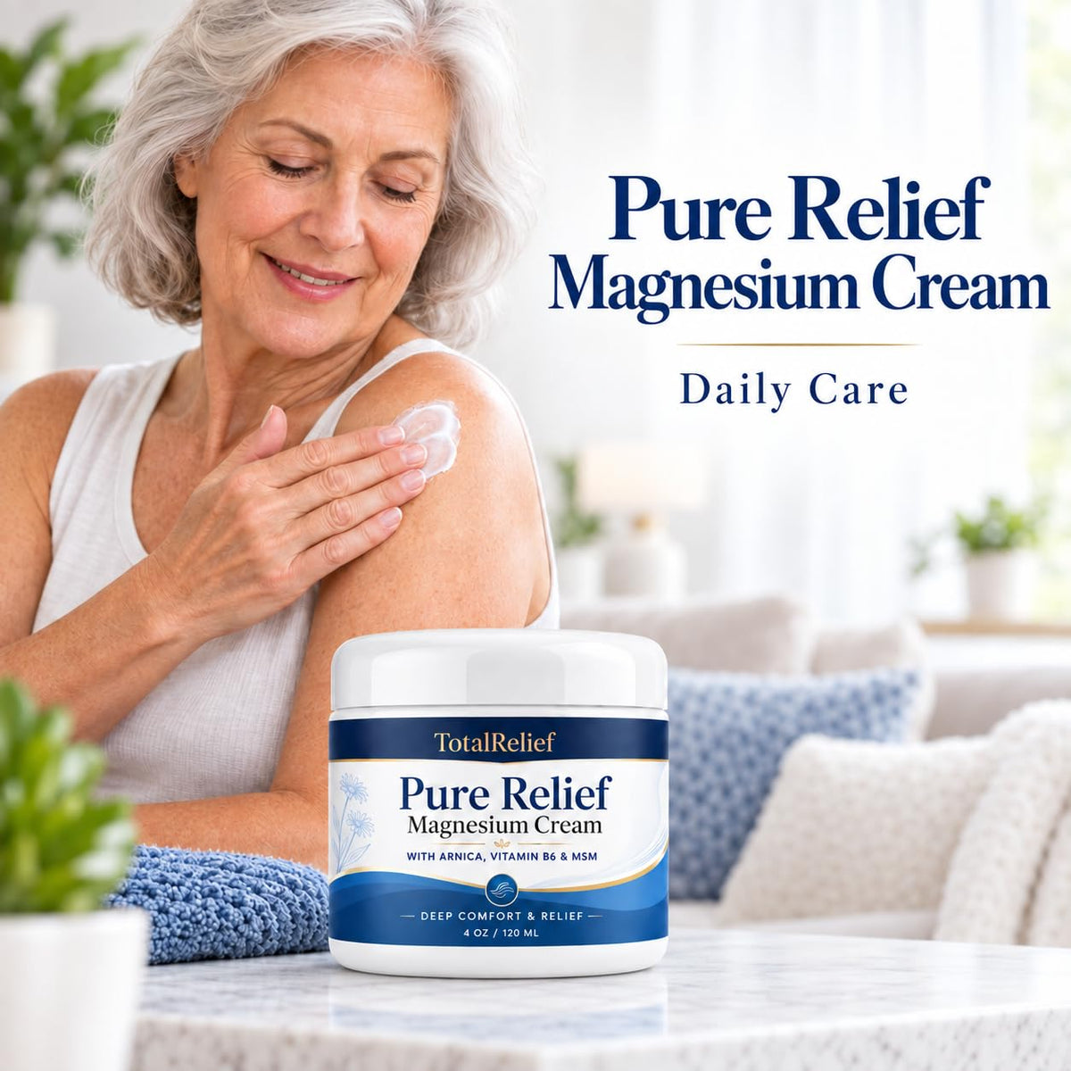 TotalRelief Pure Relief Magnesium Cream,Contains Magnesium, Msm, Arnica & Vitamin B6 – close-up detail