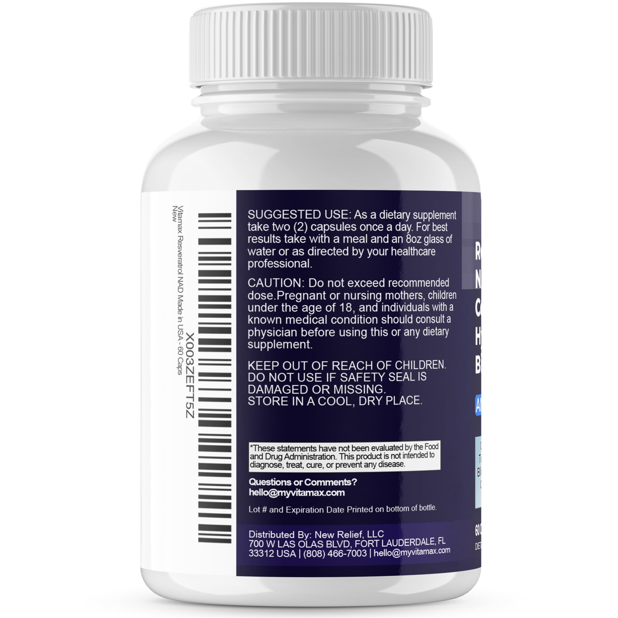 Resveratrol NAD+ Berberine Hyaluronic Acid - Biotin Grape & Blueberry + NAC - Collagen Peptides - Hair, Nail, Skin & Joint Supplement - 21-in-1 Women and Men - Made in USA (60 Count (Pack of 1)