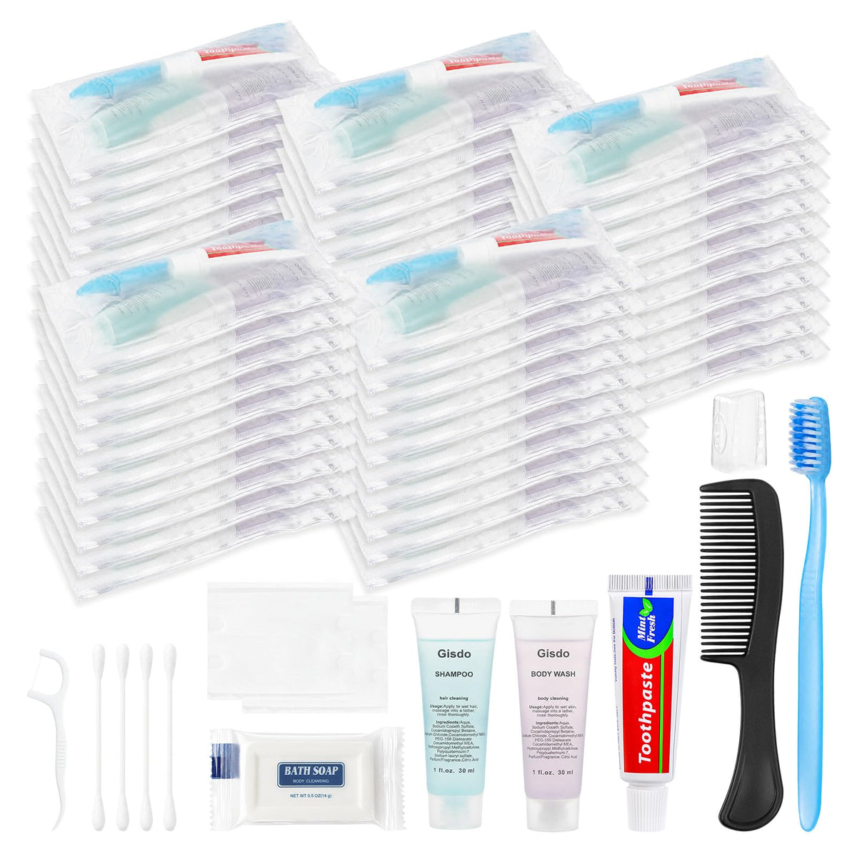 20 Sets Disposable Travel Toiletry Kit Bulk Personal Hygiene - Gisdo Official Imagery - 2