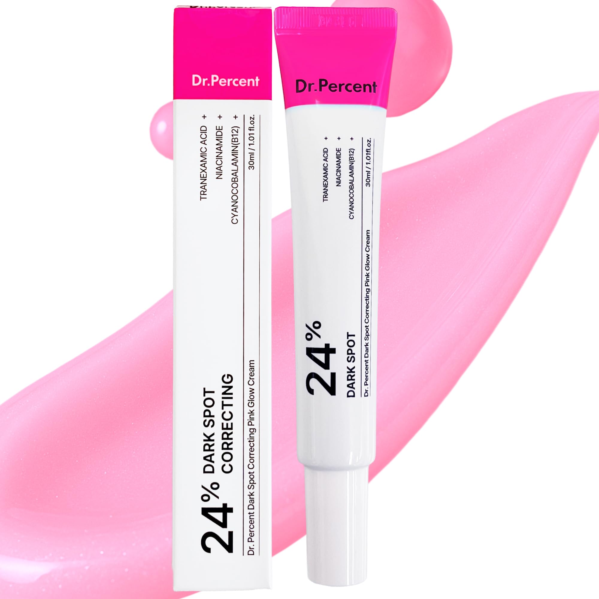 Dark Spot 24% Correcting Pink Glow Cream | Tranexamic Acid 6%, - Product Imagery