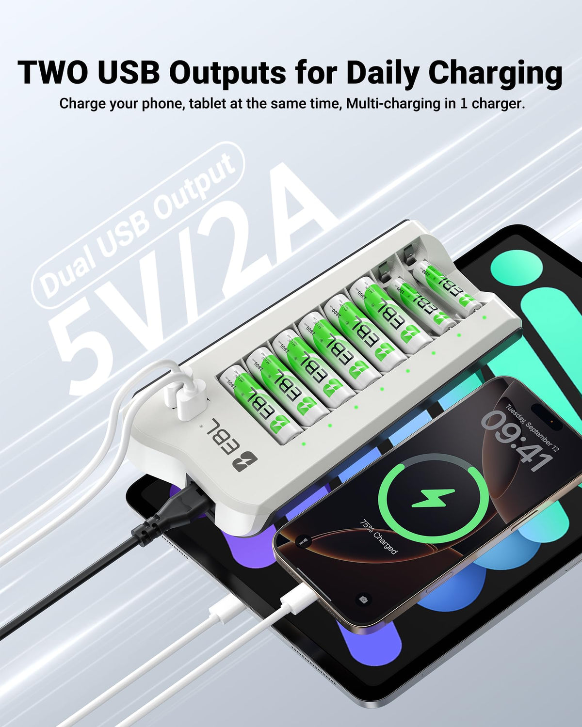 EBL 2300mAh Ni MH AA Rechargeable Batteries and Rechargeable - EBL Official Imagery - 7