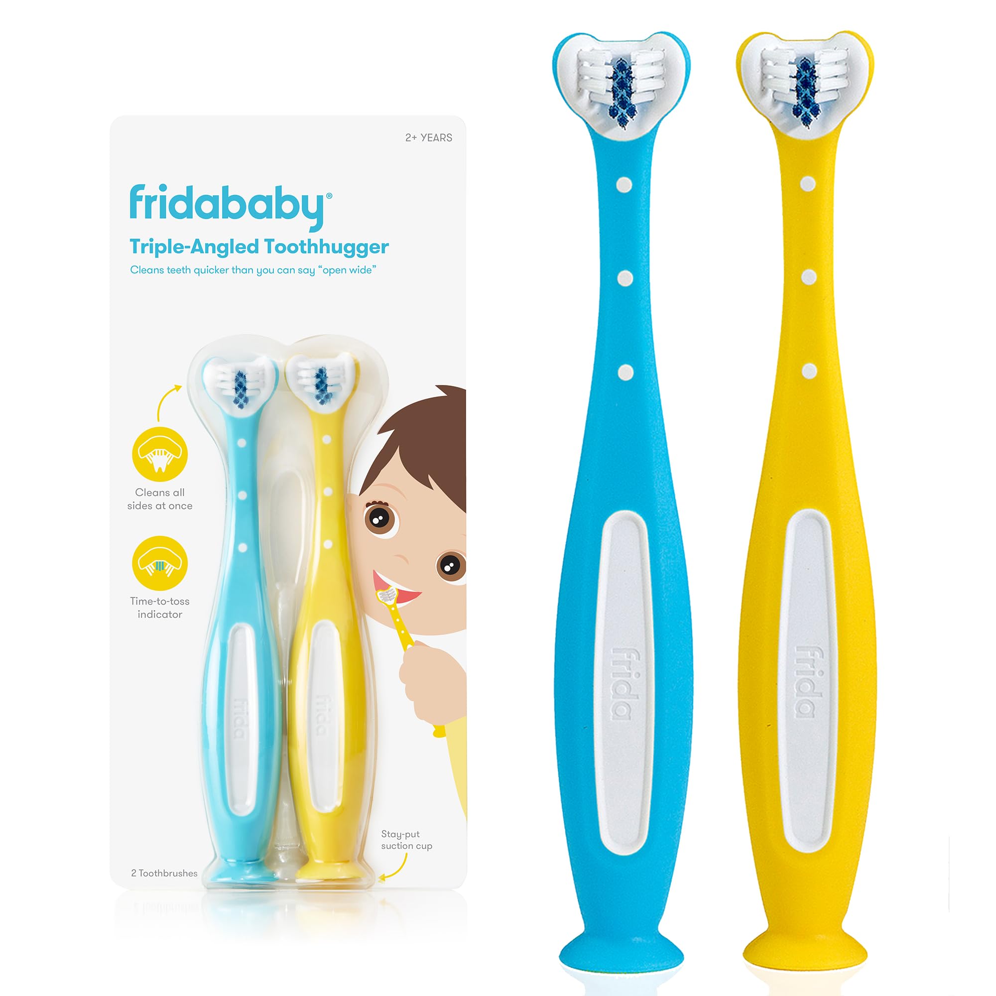Frida Baby Triple-Angle Toothhugger Toddler Toothbrush, 2 Years - Product Imagery