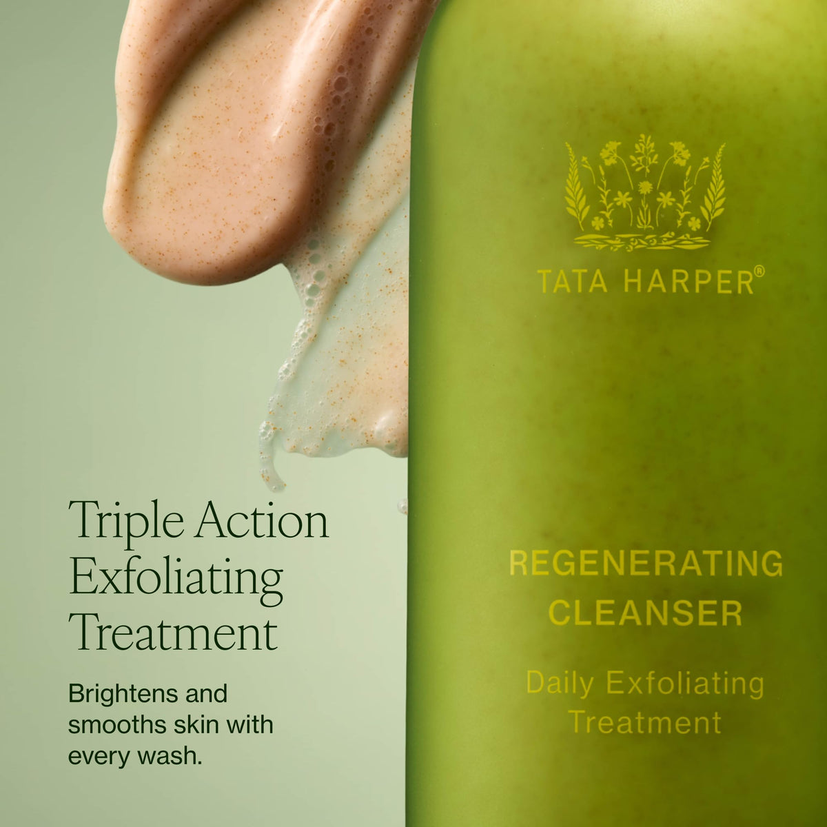 Tata Harper Regenerating Cleanser | Daily Face Wash & Gentle Exfoliator – packaging and label