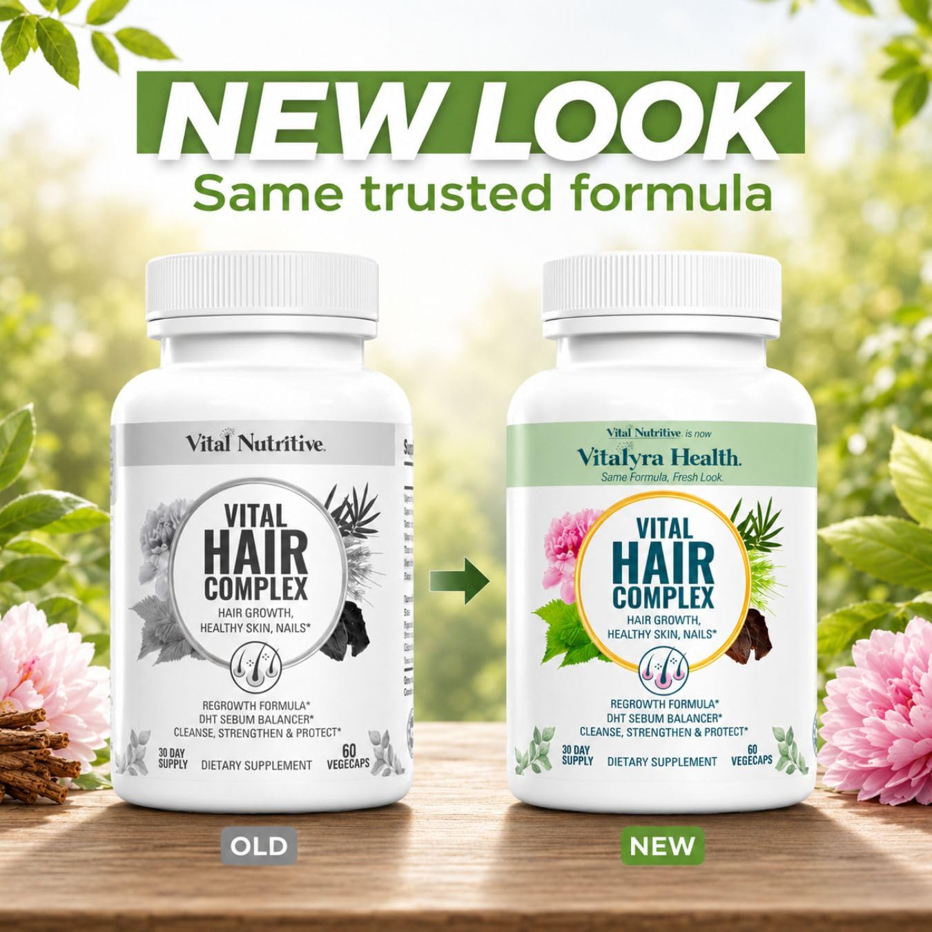 VITAL NUTRITIVE Biotin Hair Growth Vitamins - Hair, Skin & Nails Supplement