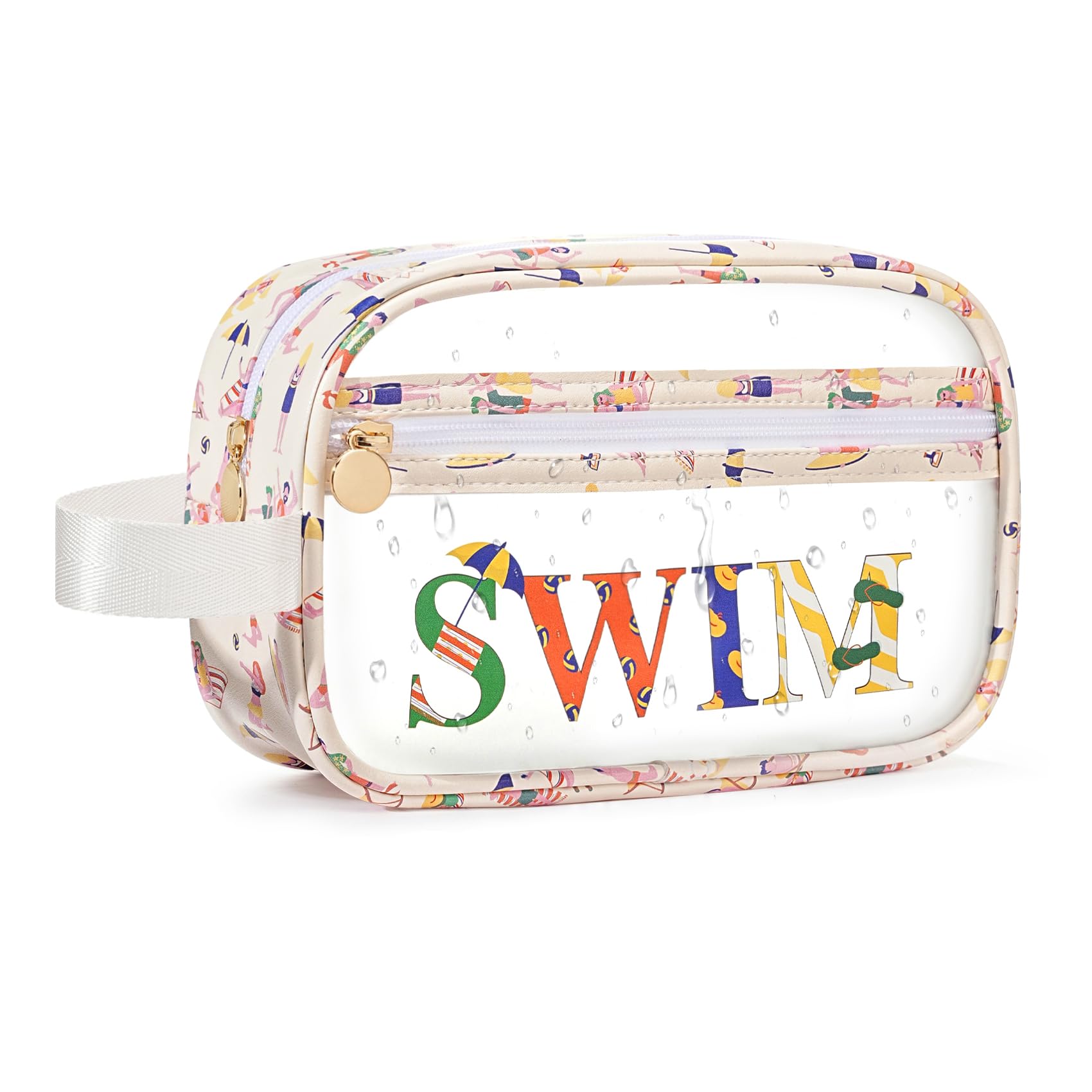 COSHAYSOO Clear SWIM Bag Swimming Pool Accessories Cute Swimmer - Product Imagery
