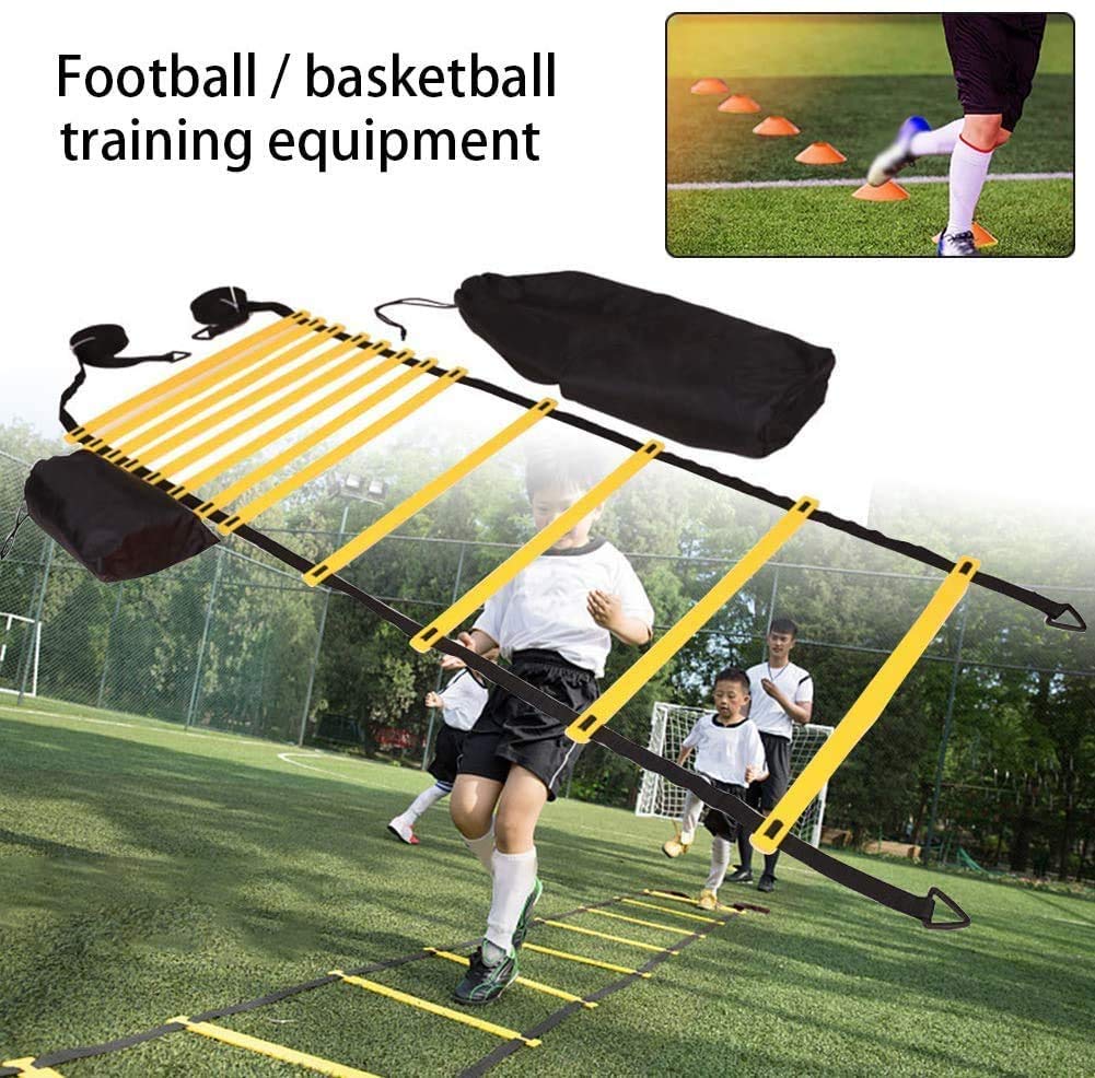 XINXIANG Agility Ladder, Speed Ladder, Speed Training Equipment Set, 20ft Agility Ladder, 12 Soccer Cones, Running Parac