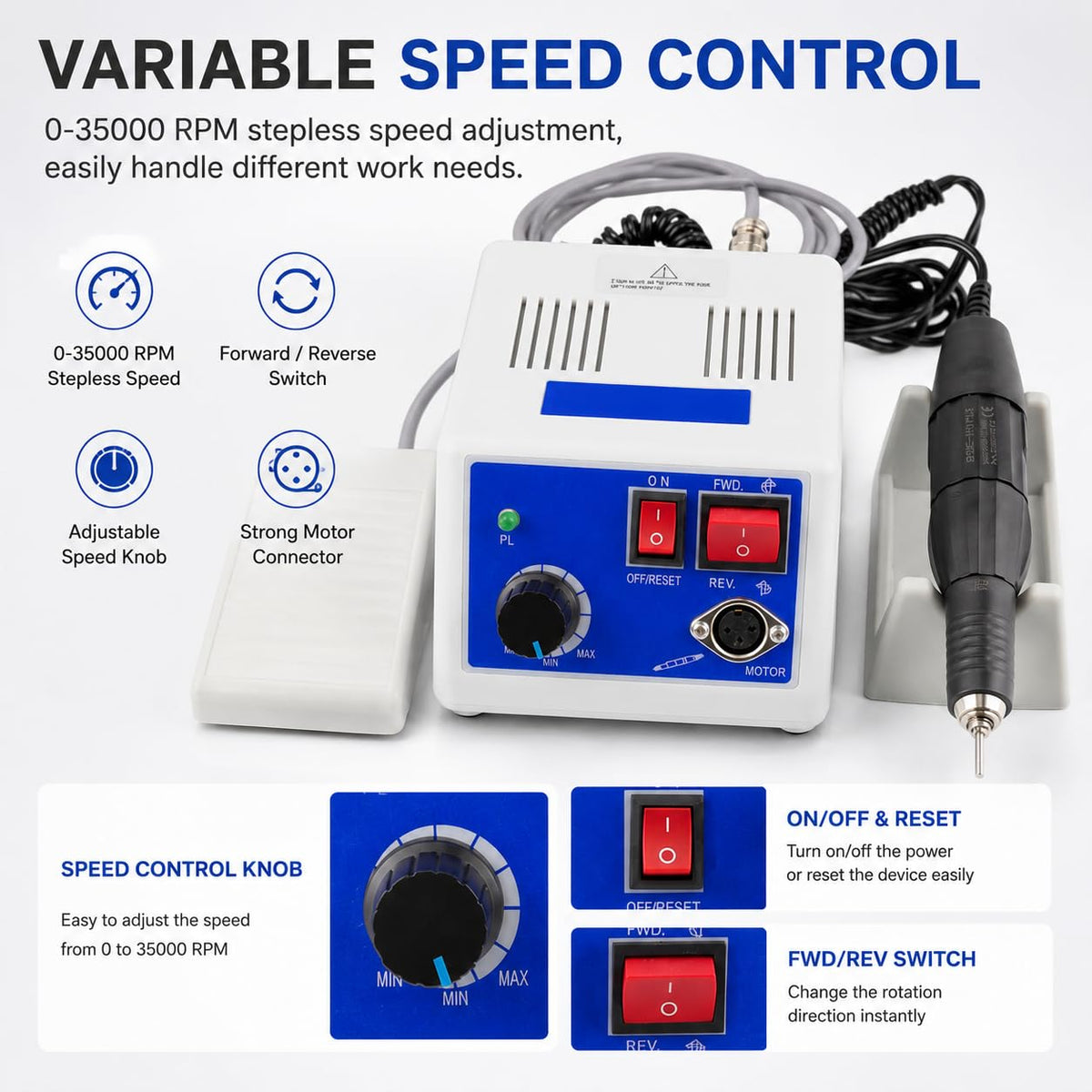 Dentasop Marathon-III Micromotor Lab Jewelry Carving Sander Hand Kit – packaging and label