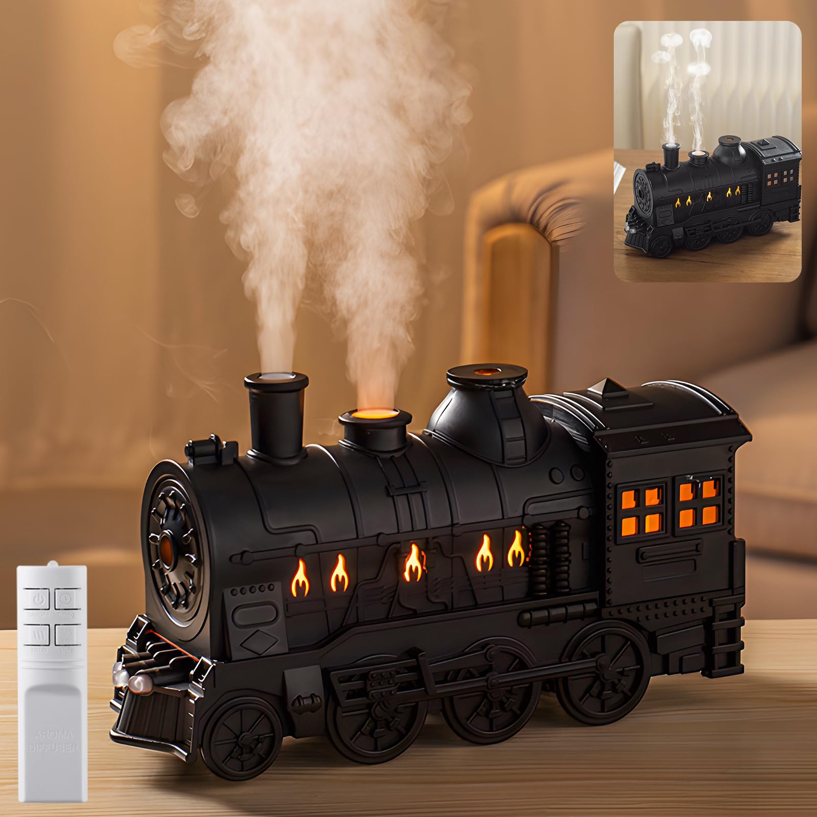 Retro Train Diffuser 300ml Essential Oil Diffuser - Cool Mist - Product Imagery