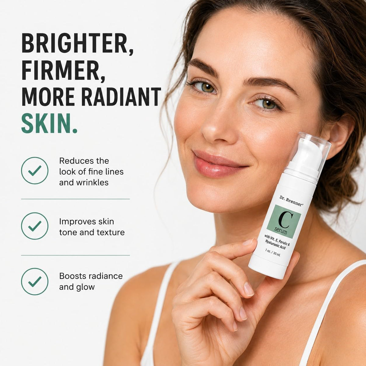 Vitamin C Serum 20% Pure L-Ascorbic Acid, Ferulic Acid, Vitamin E and Hyaluronic Acid for Face and Eyes Natural Anti Agi