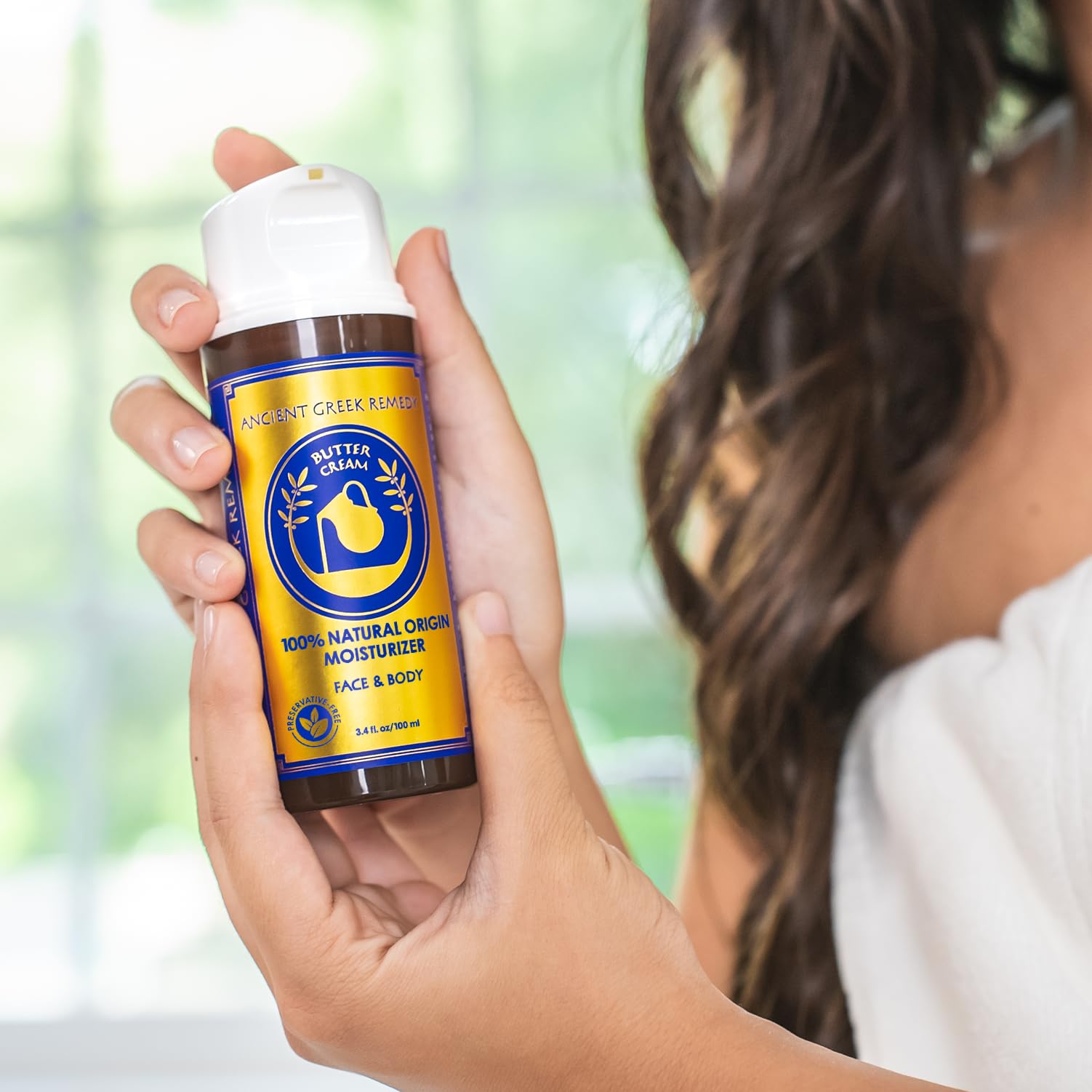 Ancient Greek Remedy organic face moisturizer for dry skin, hydrating facial and body butter cream, smooth and nourishing.