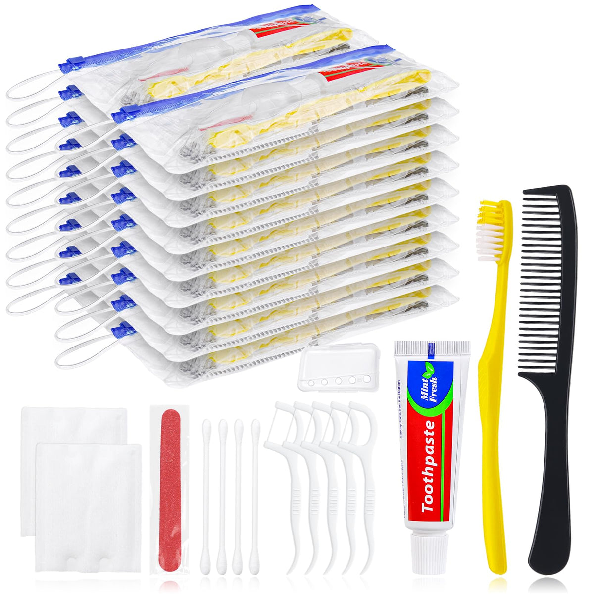 Xuezoioy 100 Set Personal Hygiene Kit Bulk,Disposable Toothbrushes with Toothpaste – Sturdy