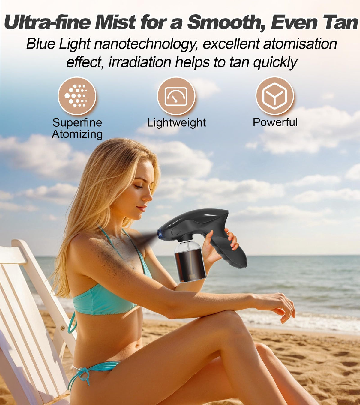 Tanning Spray Gun 280ml Handheld Spray Tan Machine for Face - rupuqira Official Imagery - 5