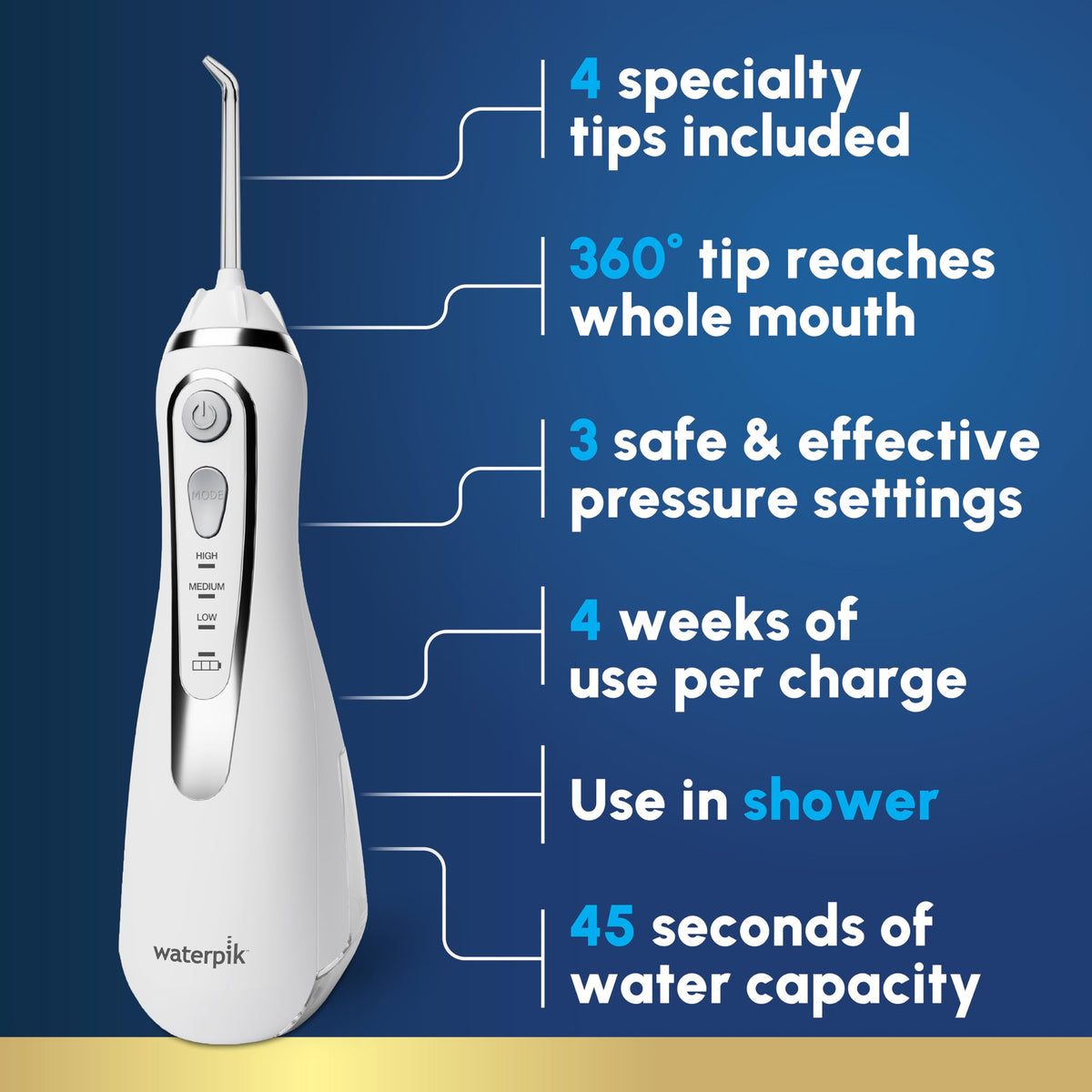 Waterpik Cordless Advanced Portable Water Flosser - Waterpik Official Imagery - 3
