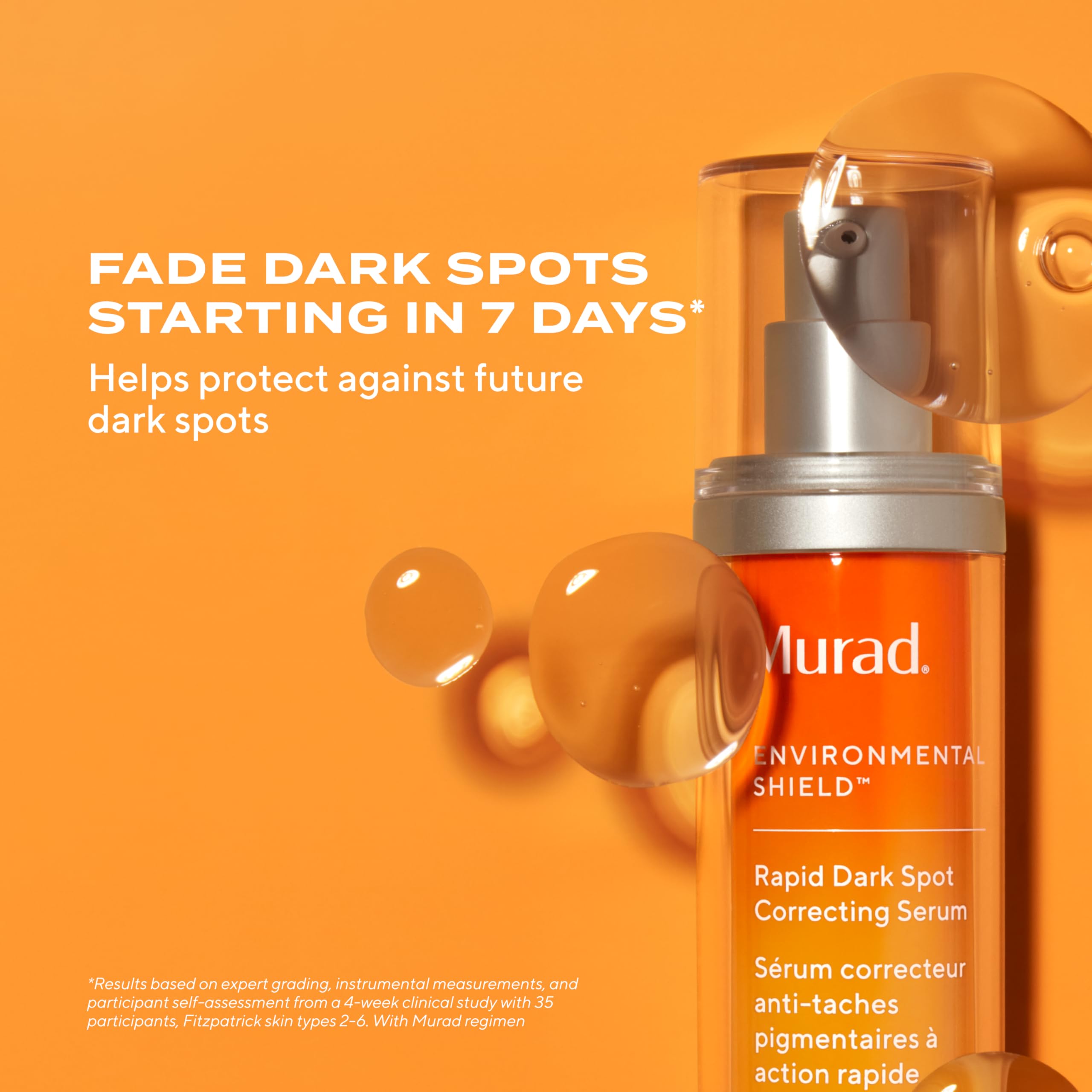 Murad Rapid Dark Spot Correcting Serum with glycolic acid in a 1 fl oz bottle, designed to improve skin tone and fade dark spots