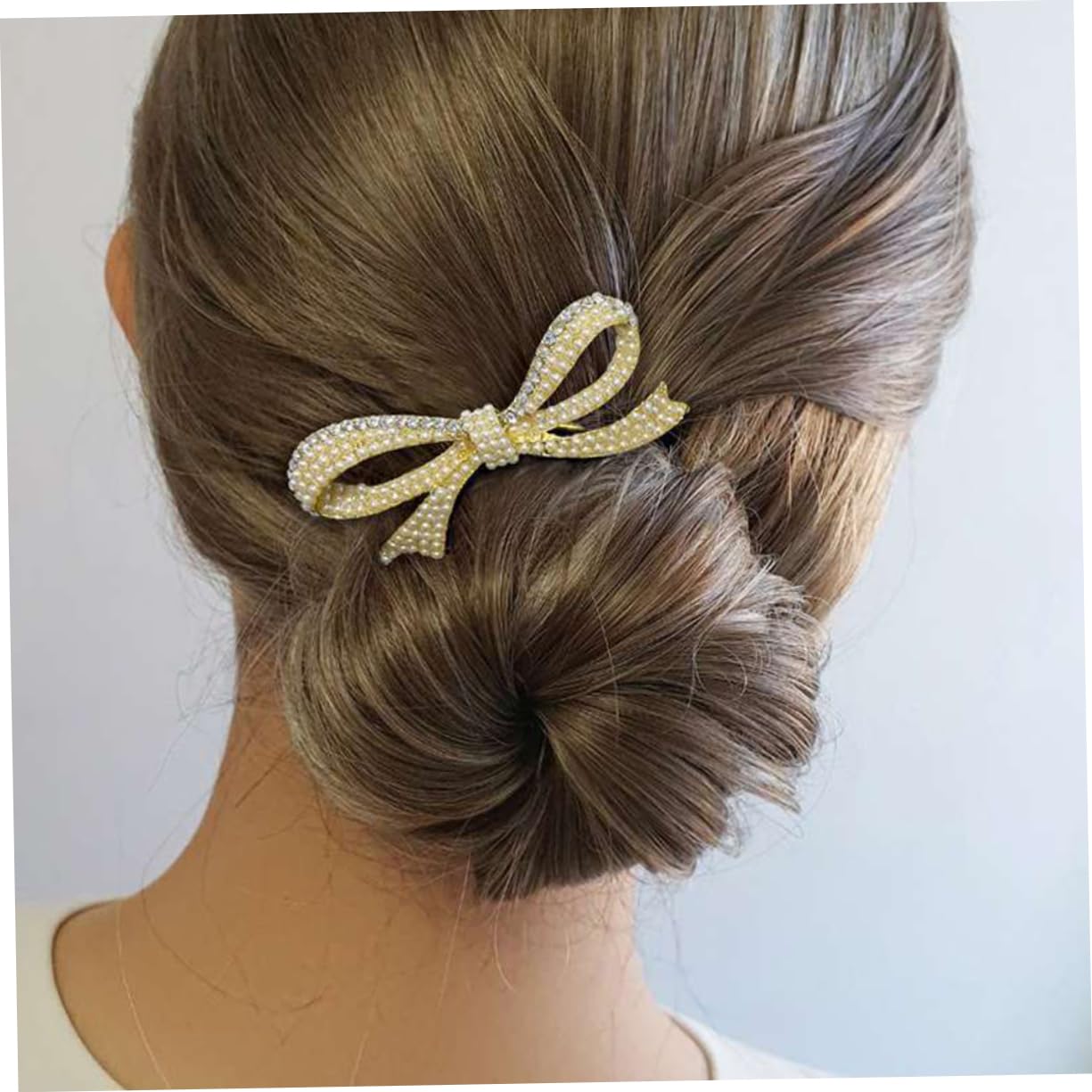 Happyyami Delicate Pearl Bridal Hairpin with Bow Design Elegant Wedding Hair Accessory for Women Construction for Special Occasions and Cultural Celebrations
