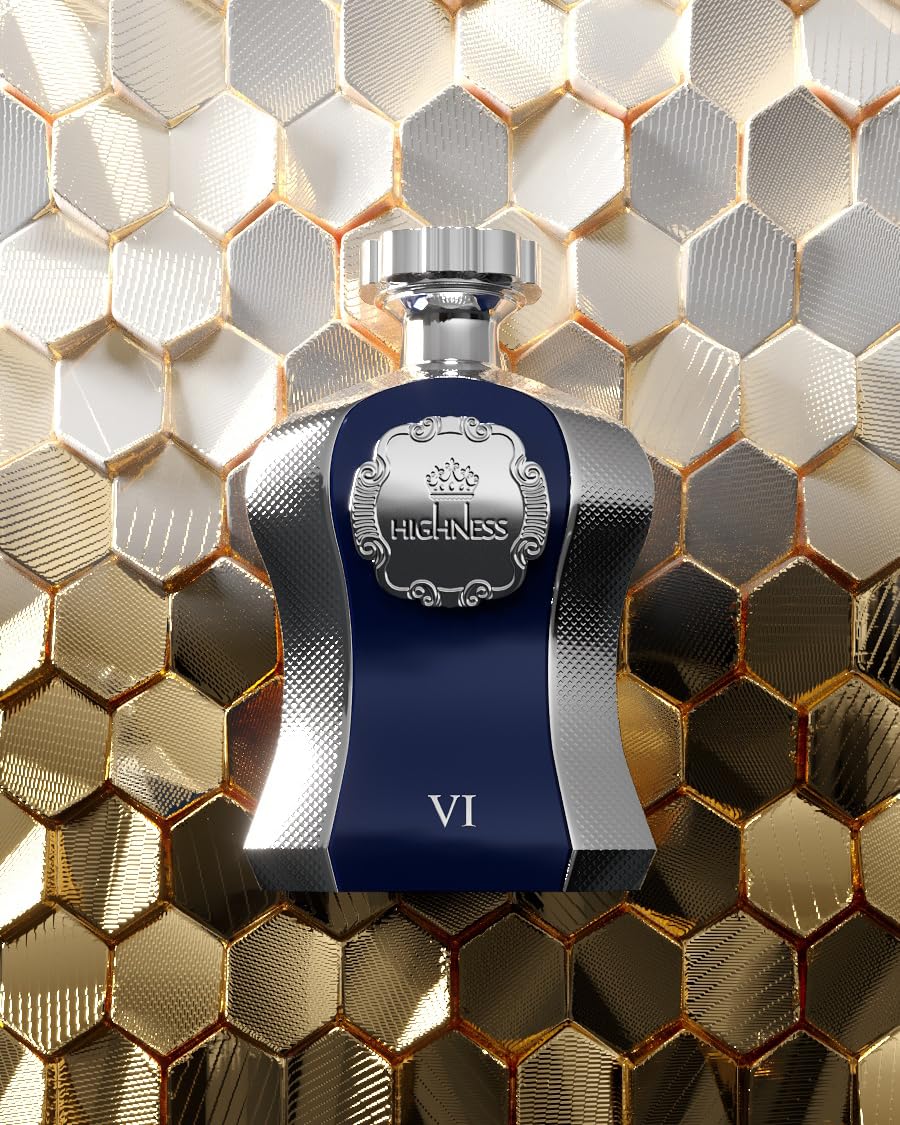 Afnan Highness Blue Luxury Unisex Eau De Parfum, 3.4 Fl. Oz – packaging and label