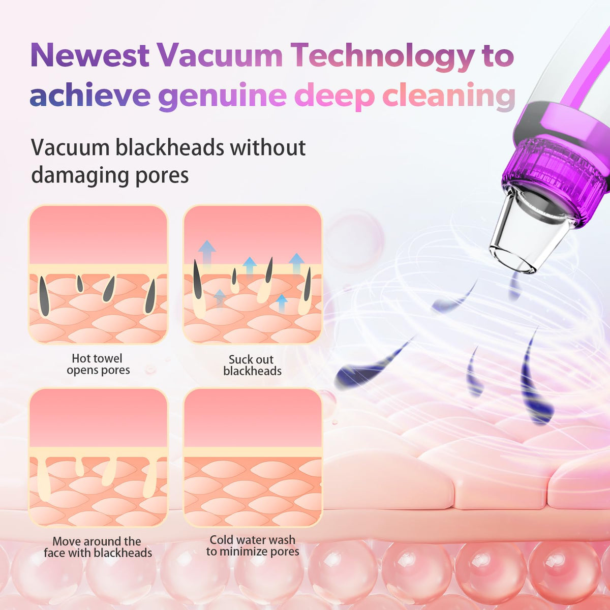 Blackhead Remover Vacuum Facial Pore Extractor 5 Suction - FREESHOW Official Imagery - 7