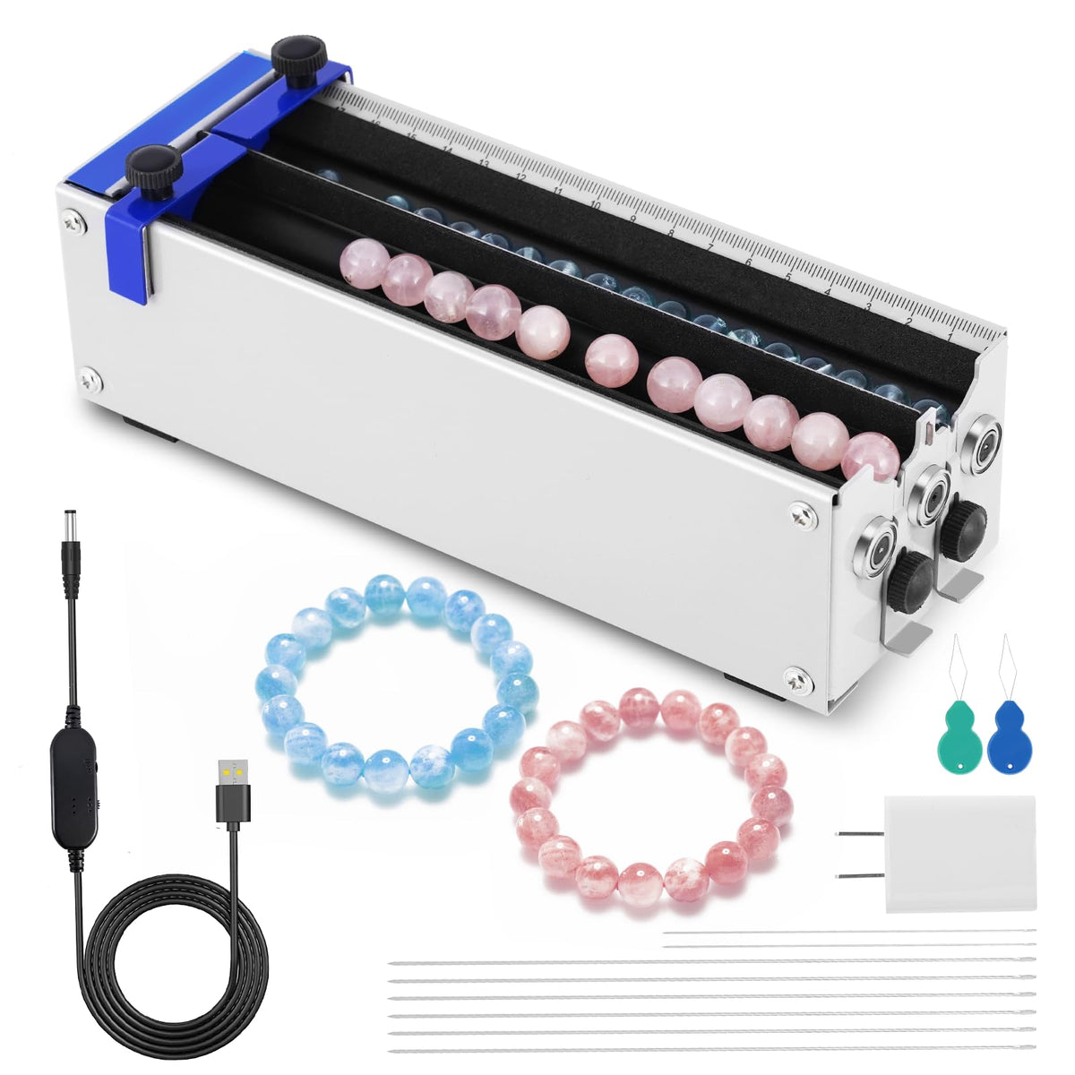 MSFULLSEA Bead Spinner for Jewelry Making Electric 2-Channel Bead String Machine – product photo (Bead Looms)