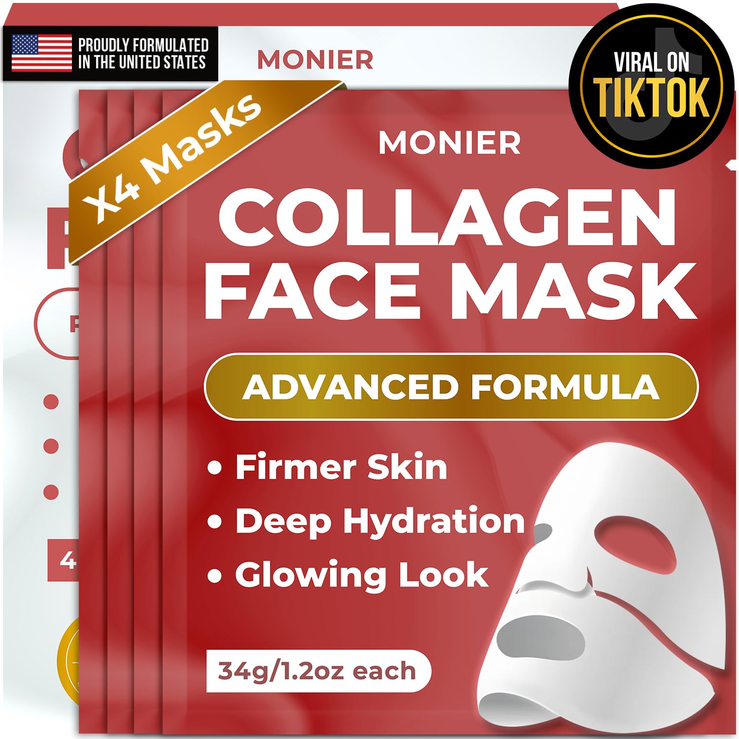 MONIER Collagen Face Mask | Bio-Collagen Real Deep Mask - Product Imagery