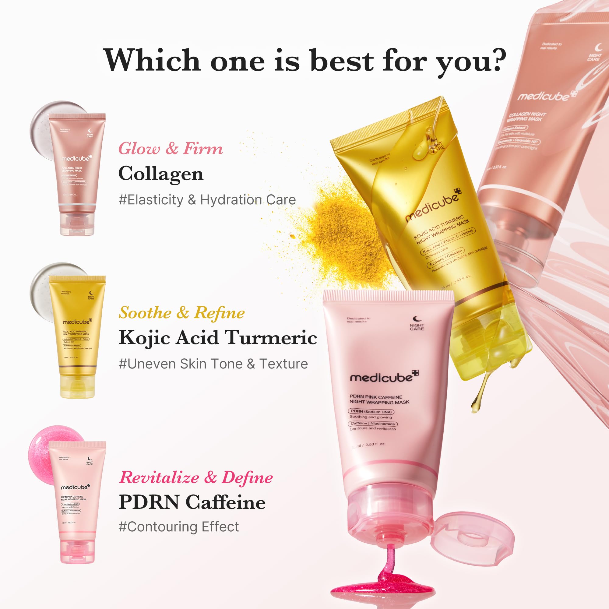 medicube Wrapping Mask PDRN Caffeine - Overnight Peel Off Facial Mask