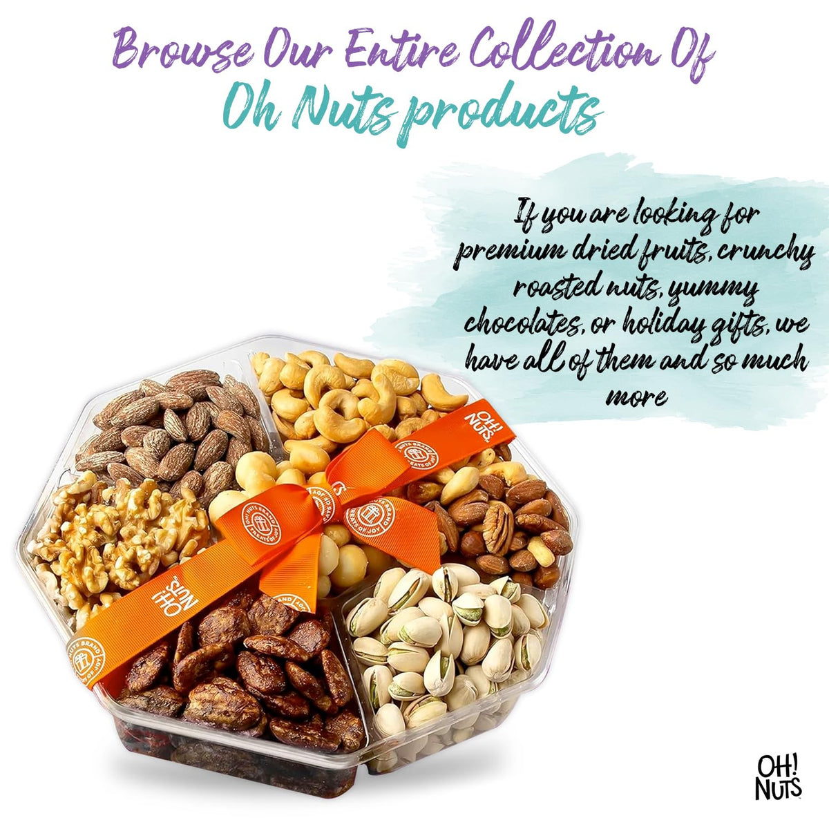 Oh Nuts 7 Variety Nuts Gift Basket - Oh! Nuts Official Imagery - 7