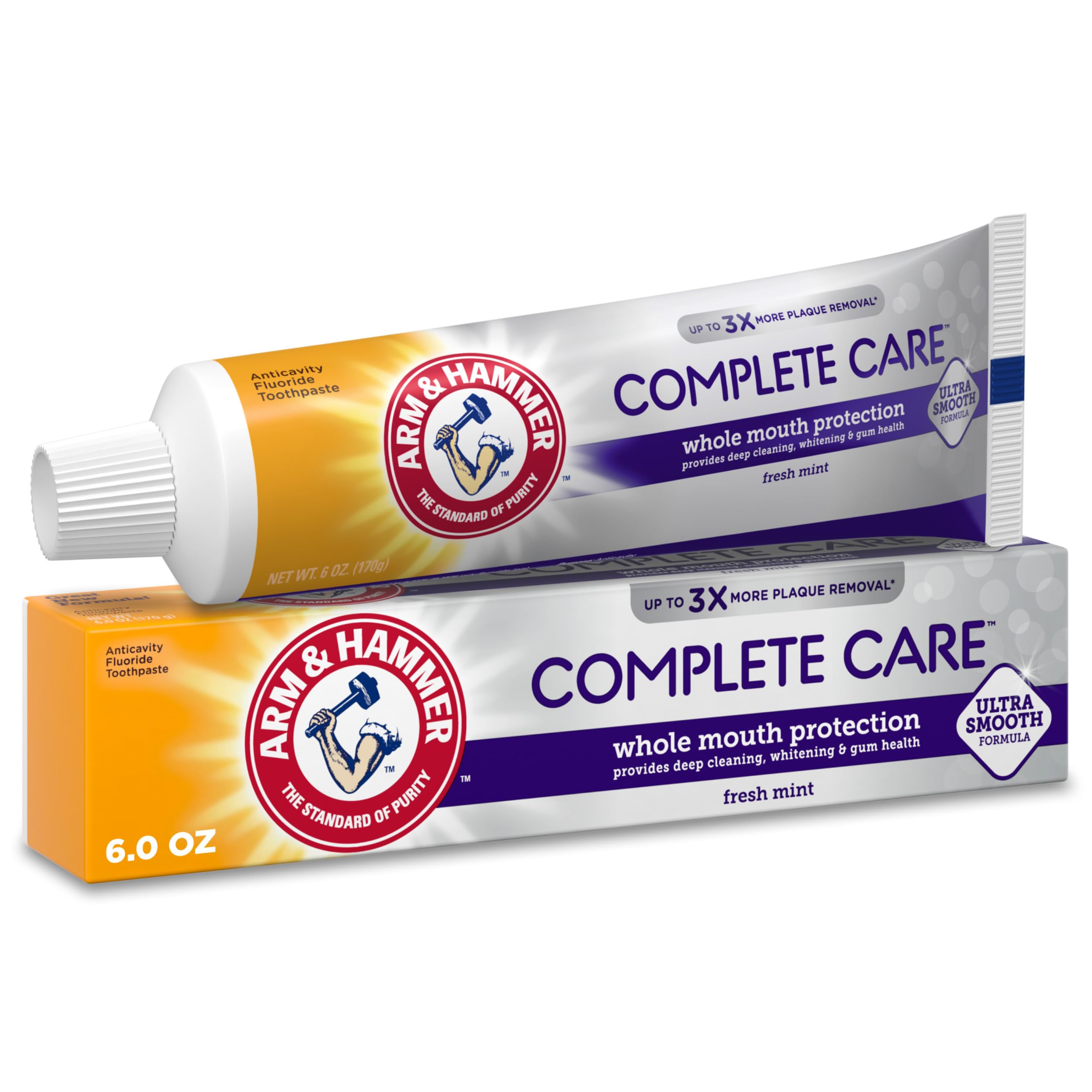 ARM & HAMMER Complete Care Toothpaste, Fresh Mint, 6.0 oz - Product Imagery