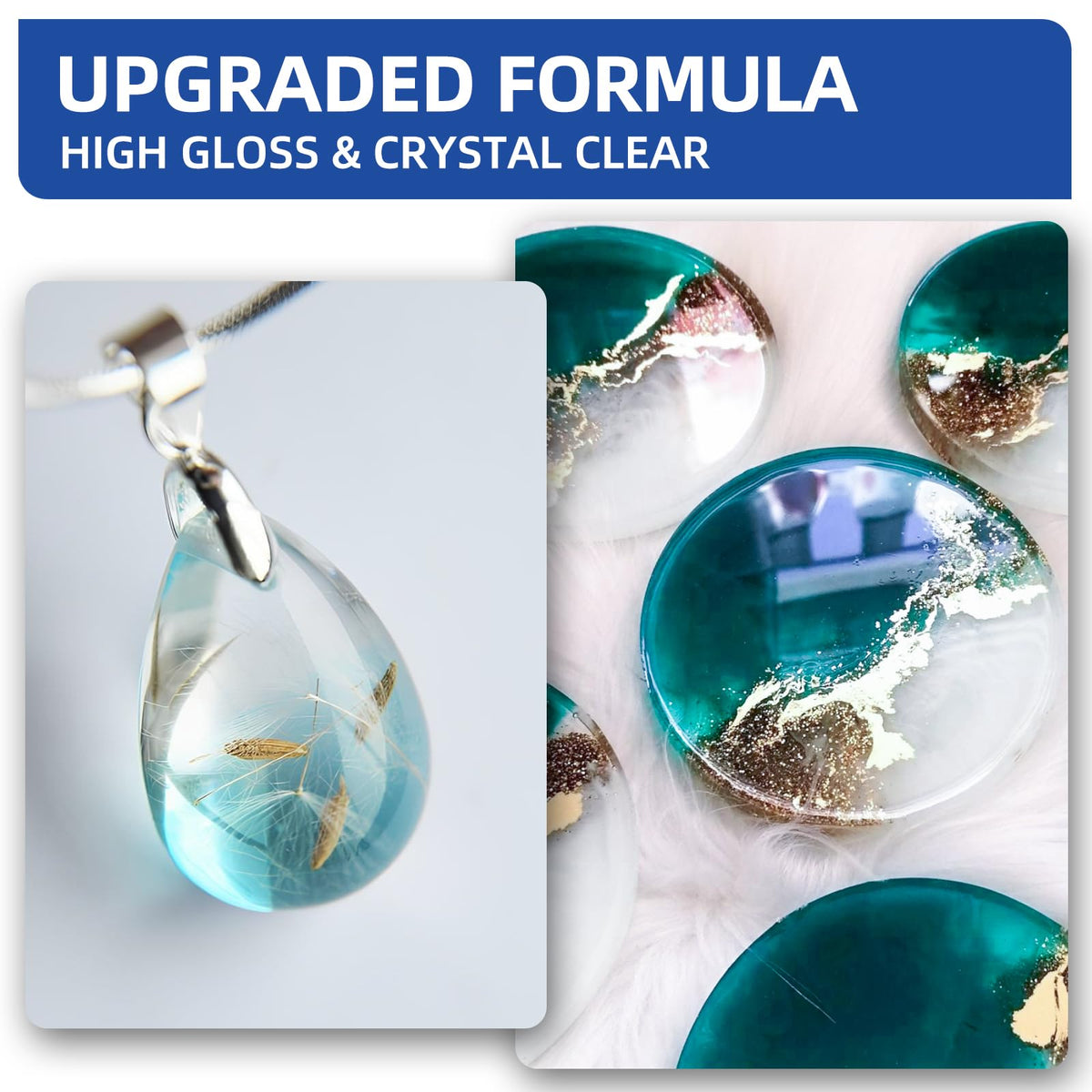 Honleek 2 Gallon Crystal Clear Epoxy Resin Kit - Not-Yellowing No-Bubble, Self Leveling Easy Pour - 1:1 Ratio High Gloss