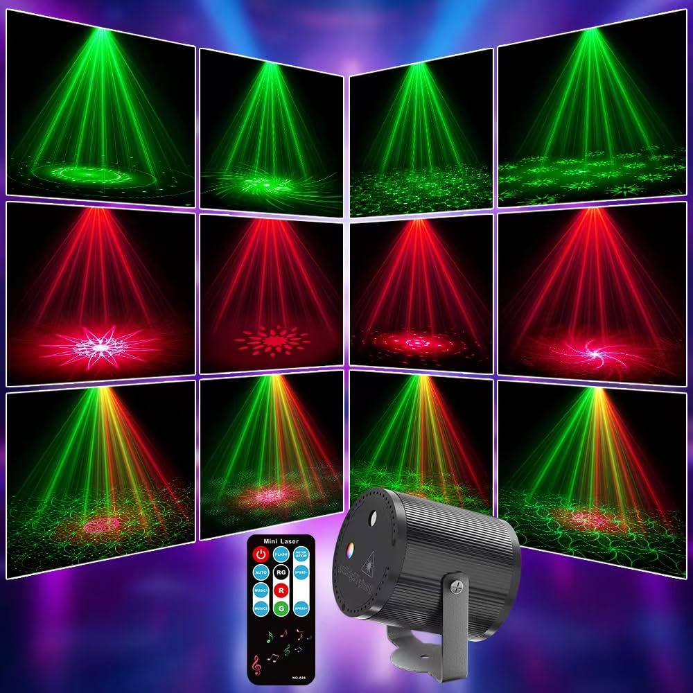 Mslitely Mini Disco Light Party Light Sound Activated dj Equipment 2 Pack – full view