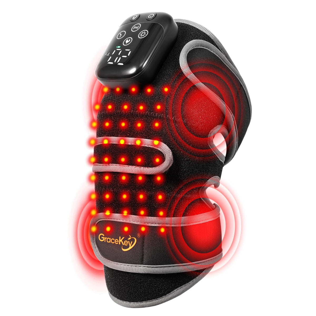 Gracekey Red Light Therapy for Knee with Heating & Vibration,Fsa Hsa Eligible Infrared Red Light Therapy Knee Massager, 