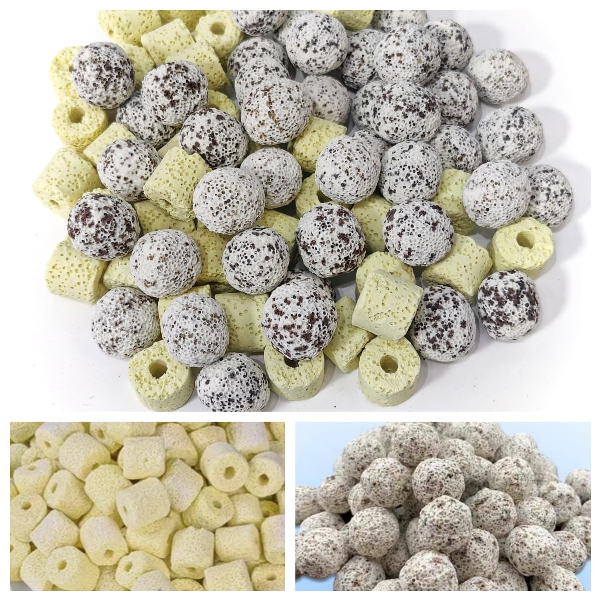 CIELONI Filter Media Bio Balls (5.5LB)，Ceramic Rings for Aquarium Filter – yellow, 1Pack-5.5 lbs