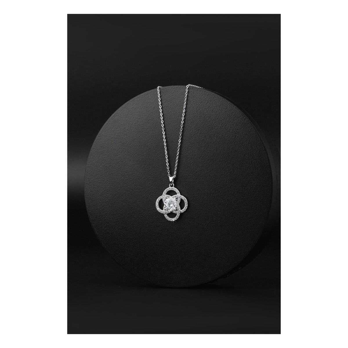 SOULVAYA Moissanite Pendant Necklace for Women – Amulet Symbolizing Safety, Love, Prosperity and Well-Being, Sterling Si