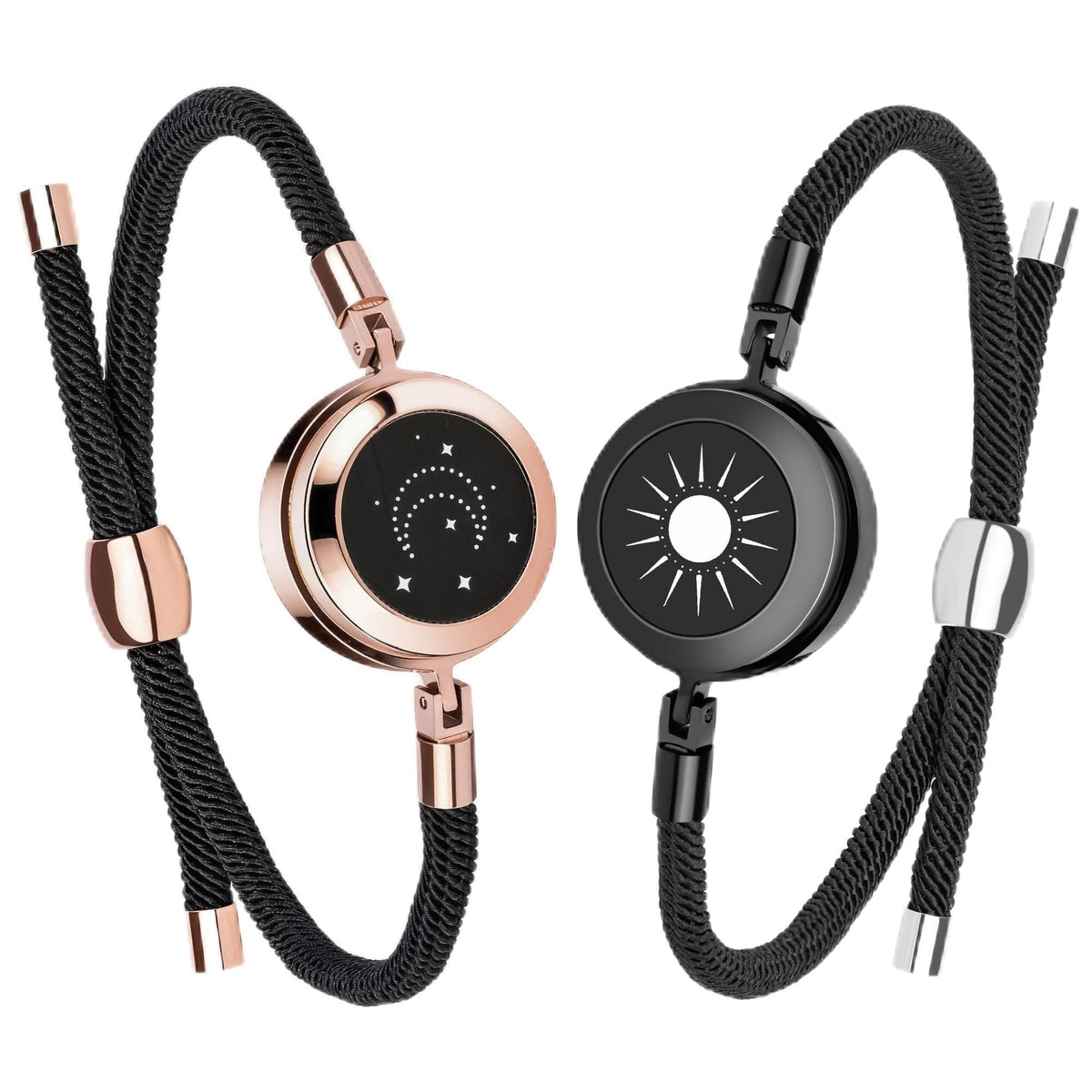 EAOYAO Long Distance Touch Bracelets, Vibration & Light up Remote Smart Matching Couples Bracelet for Couple Long Distan