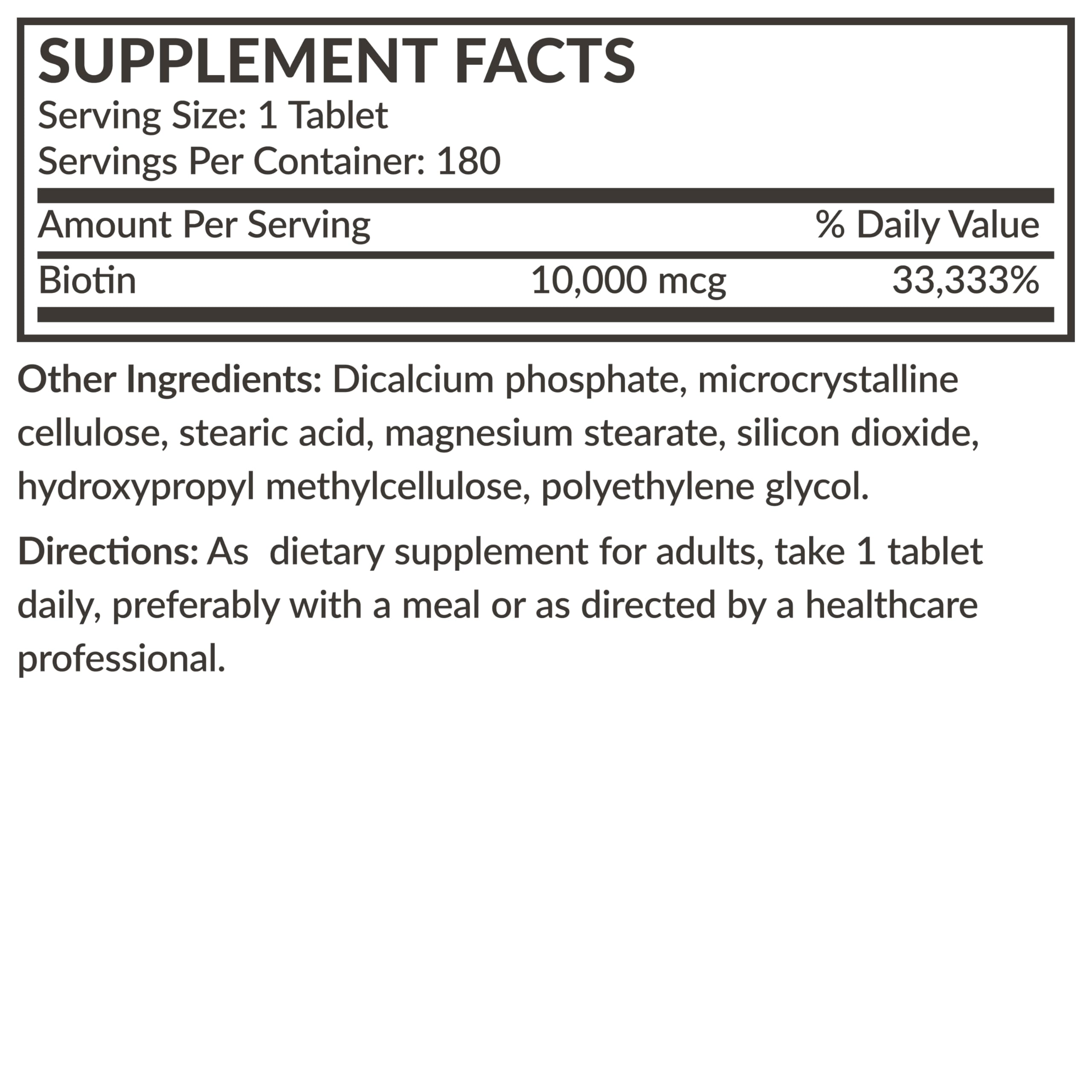 Futurebiotics Biotin 10,000 mcg Hair, Skin & Nails, 180 Vegetarian Tablets
