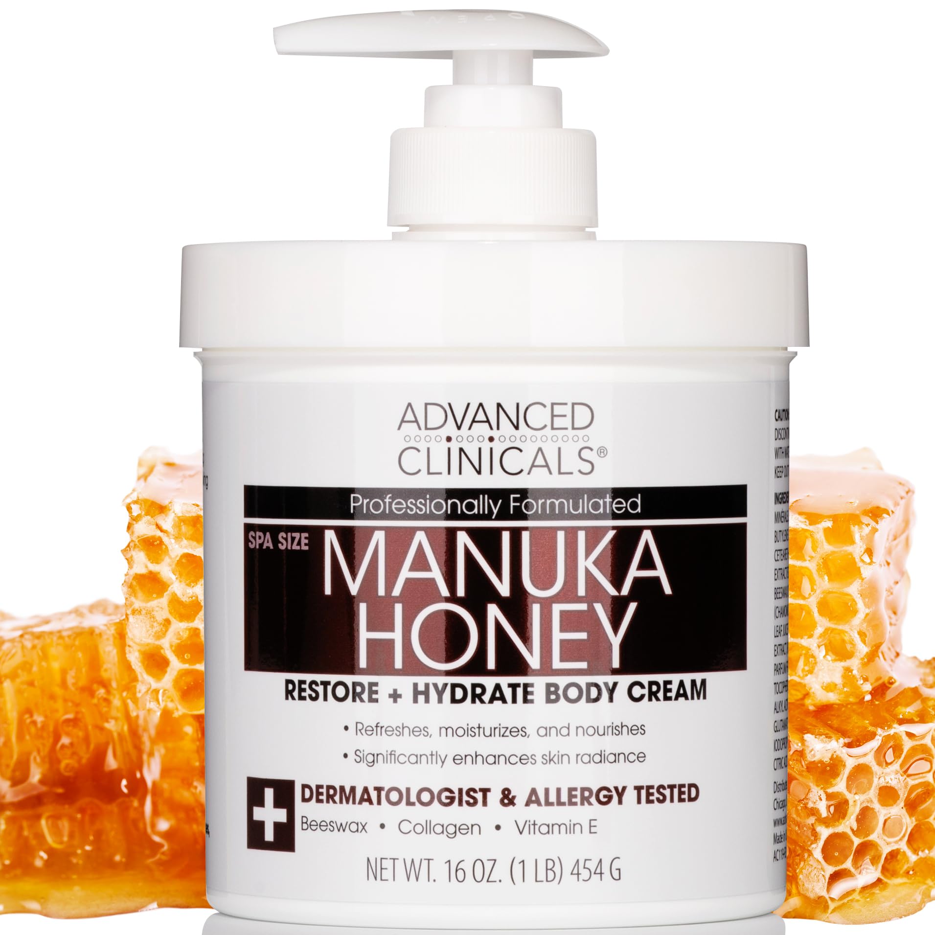 Advanced Clinicals Manuka Honey Body Cream For Women & Men | - Product Imagery