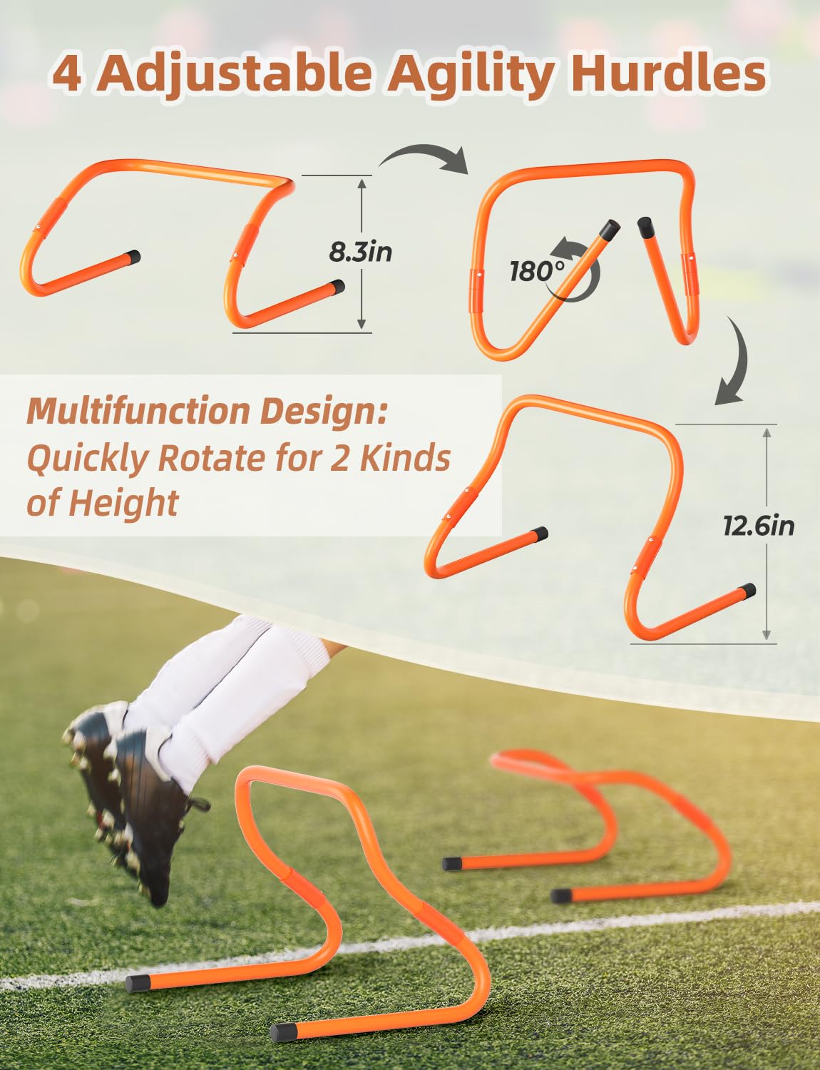 GHB Agility Ladder,Football Training Equipment Set – Yellow, Plastic