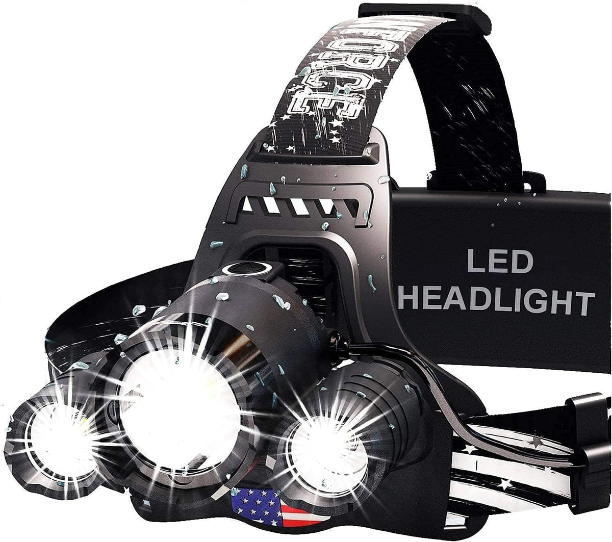 DanForce Headlamp. USB Rechargeable LED Head Lamp. Ultra Bright LUMINUS 1080 Lumen Headlamp Flashlight + Red Light. Head