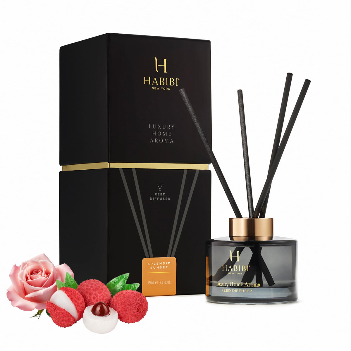 Splended Sunset Essential Oil Diffusers for Home Luxury Reed - H HABIBI Official Imagery - 1